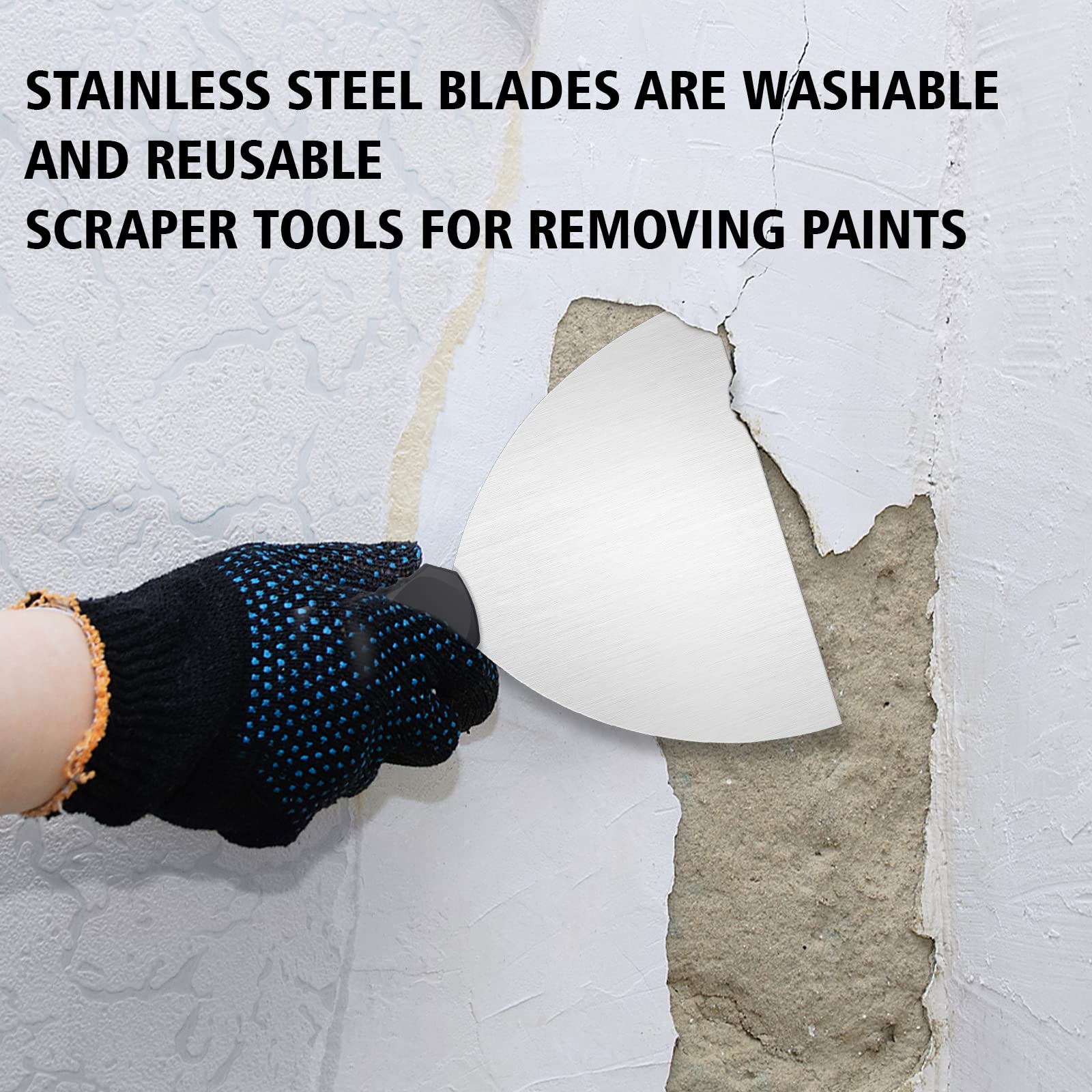 6 Inch Stainless Steel Putty Knife Scraper Tool with Hammer End - Professional Woodworking & Paint Removal Tool for DIY Projects, Home Renovation, and Wall Repair