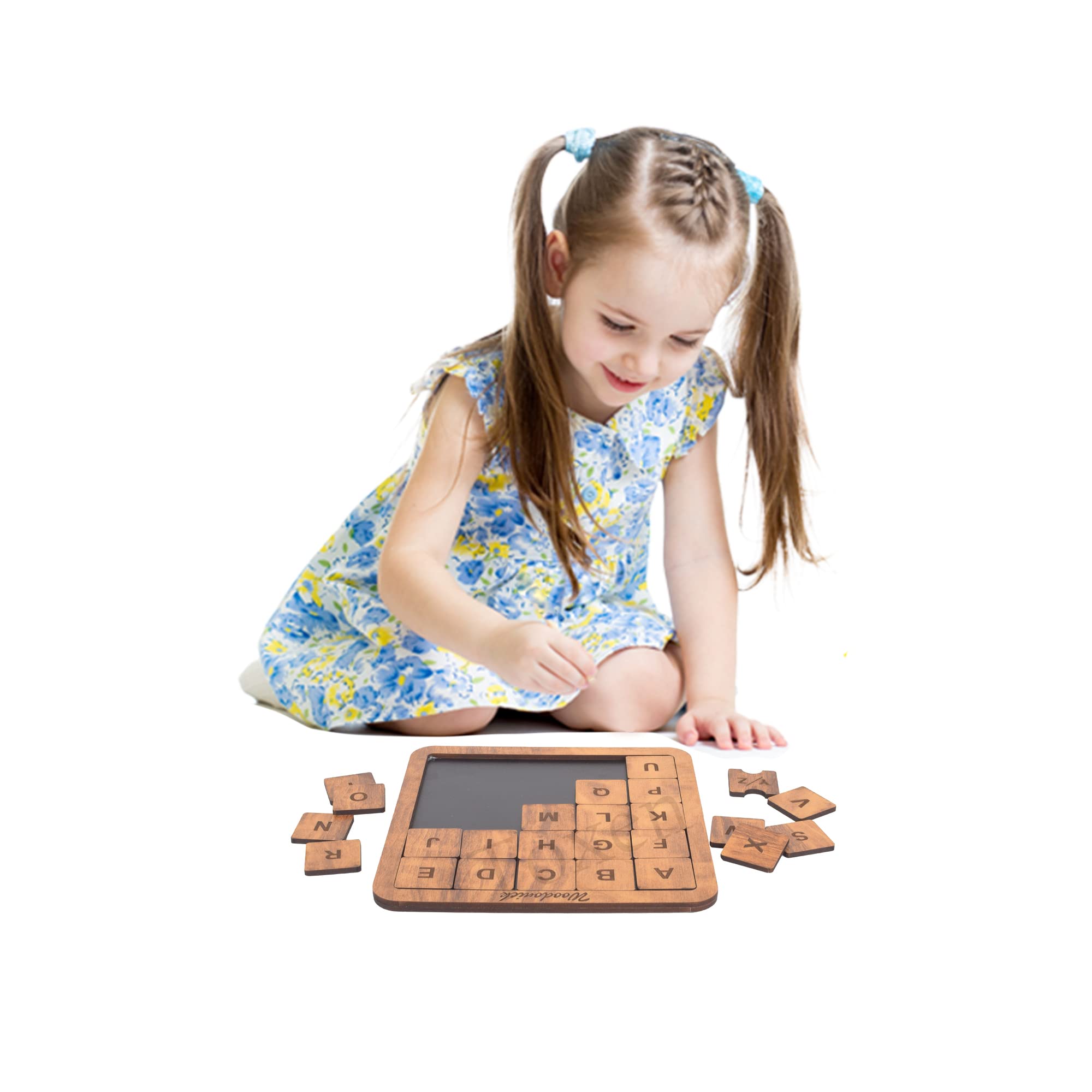 Toxen Wooden Alphabet Jigsaw Puzzle - Brain Teaser & Educational Toy for Kids & Toddlers - Perfect for Learning ABCs, Fine Motor Skills & Family Game Night