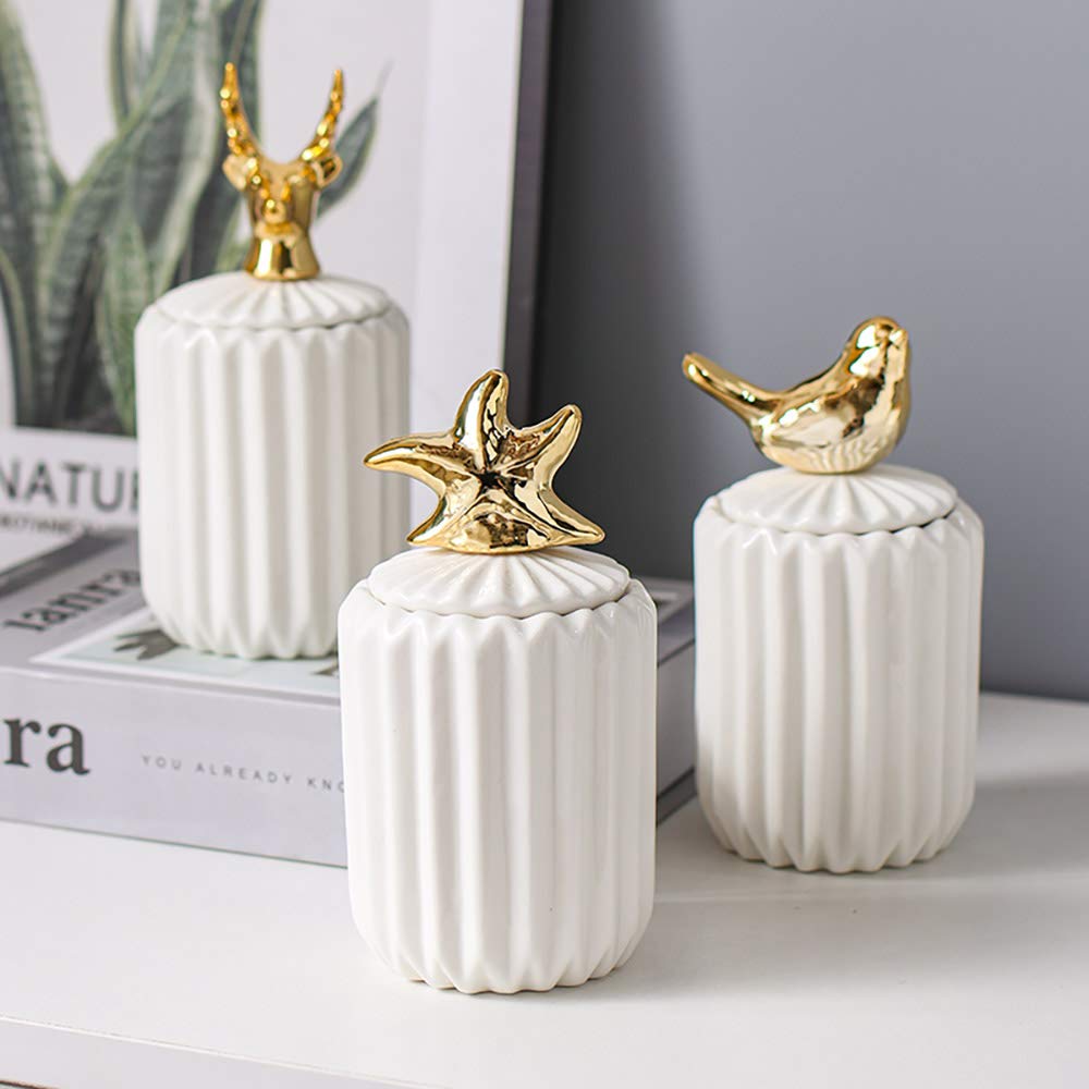Starfish-Shaped Q-Tip & Toothpick Dispenser - Bathroom & Kitchen Storage Canister for Home Organization, Parties & Appetizer Serving | Compact Tabletop Design for Easy Access
