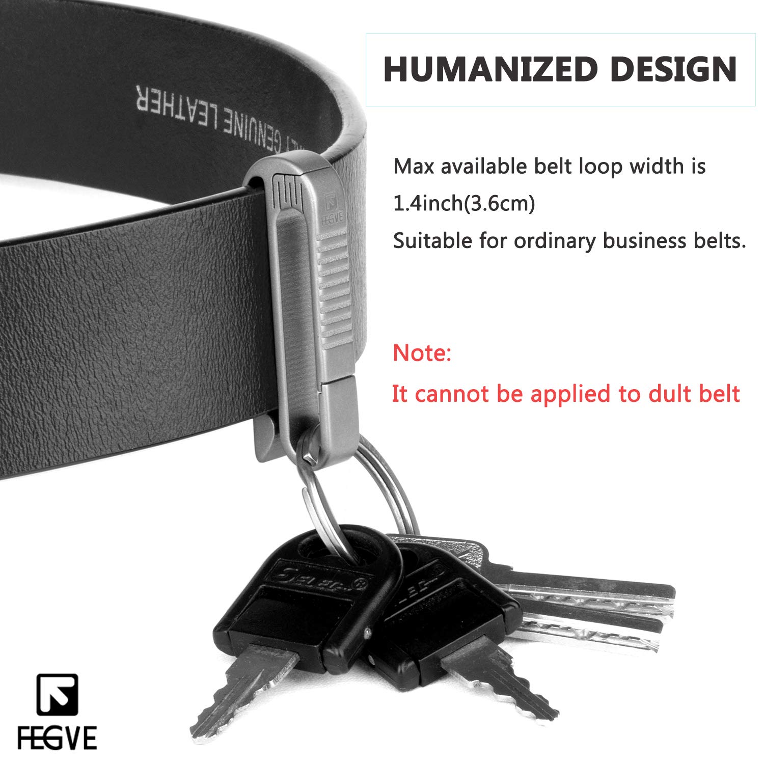 FEGVE Titanium Belt Key Holder - Durable Key Clip with Keyring for Men & Dad | Perfect for Everyday Carry, Outdoor Adventures & Gifts