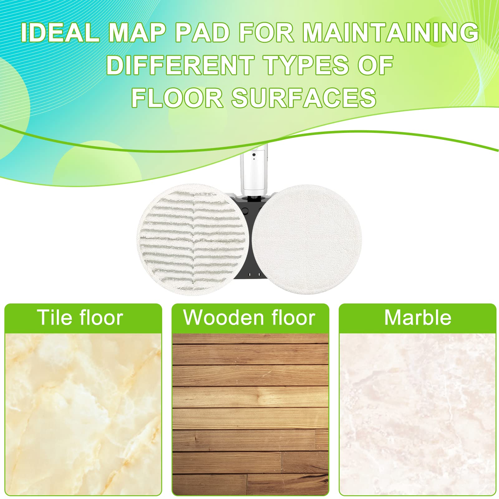 Bissell Spinwave Replacement Mop Pads - 2 Scrubby & 4 Soft Pads Kit Compatible with Models 2039, 2039A, 2039Q, 2039T, 2039W, 20391, 20395, 20399, 2307, 23157, 2315A - Perfect for Hardwood Floors, Tile & Laminate Cleaning