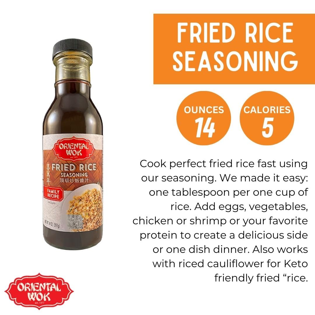 Premium Oriental Wok Fried Rice Seasoning Mix - Authentic Asian Flavor for Chicken, Shrimp & Vegetable Fried Rice - 14oz (2-Pack) - Perfect for Home Cooking, Meal Prep & Restaurant-Style Dishes