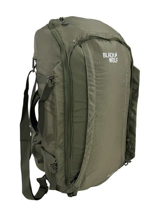 Black Wolf Grand Teton 65L Backpack - Lightweight Hiking Backpack for Men & Women, Water-Resistant Moss Green Outdoor Gear for Camping, Trekking & Travel Adventures