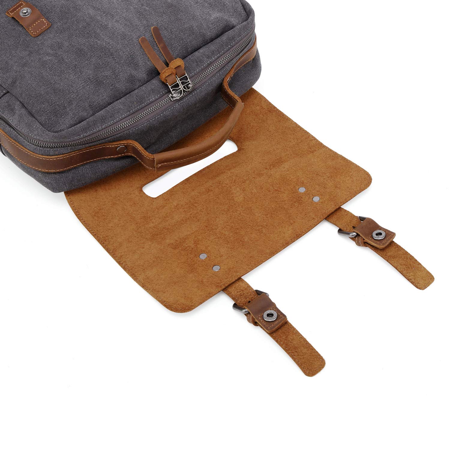 TSD Brand Valley Hill Canvas Backpack - Durable Grey School Backpack for College Students, Hiking & Travel Daypack - Water-Resistant & Spacious Laptop Bag