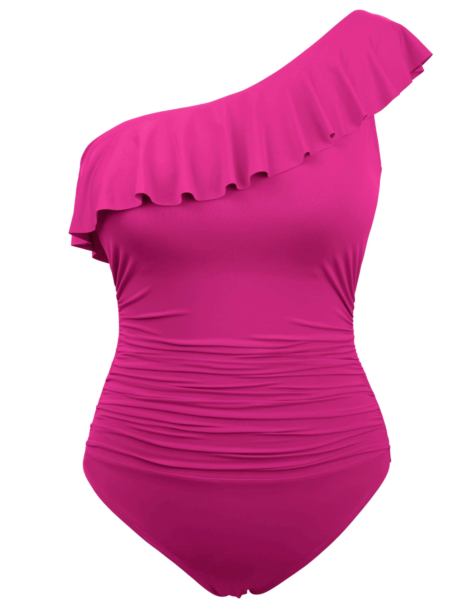 Hilor Women's Tummy Control One Piece Swimsuit - Asymmetric One Shoulder Bathing Suit for Women | Perfect for Beach Vacations, Pool Parties & Summer Getaways
