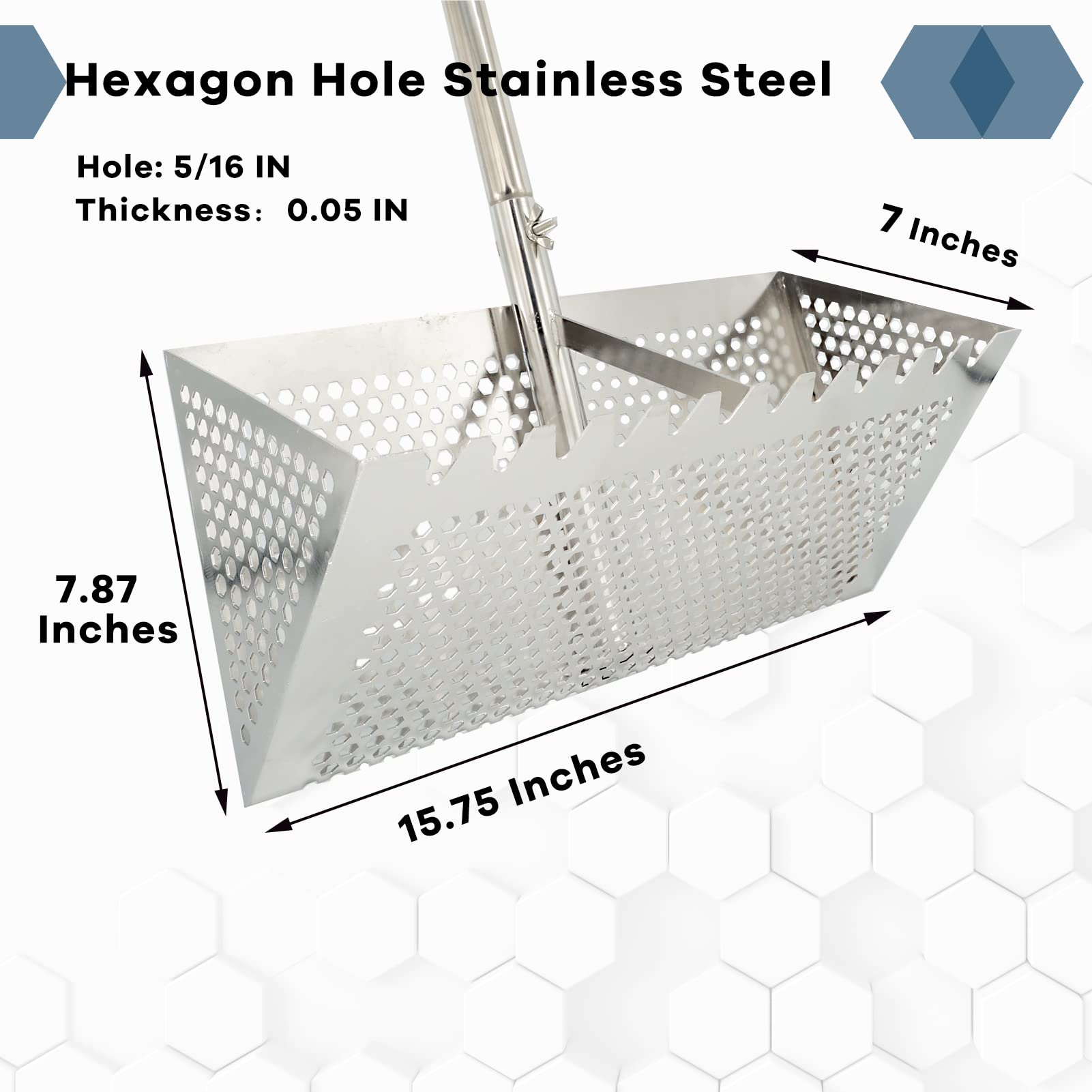 Premium Stainless Steel Sand Fleas Rake - 47