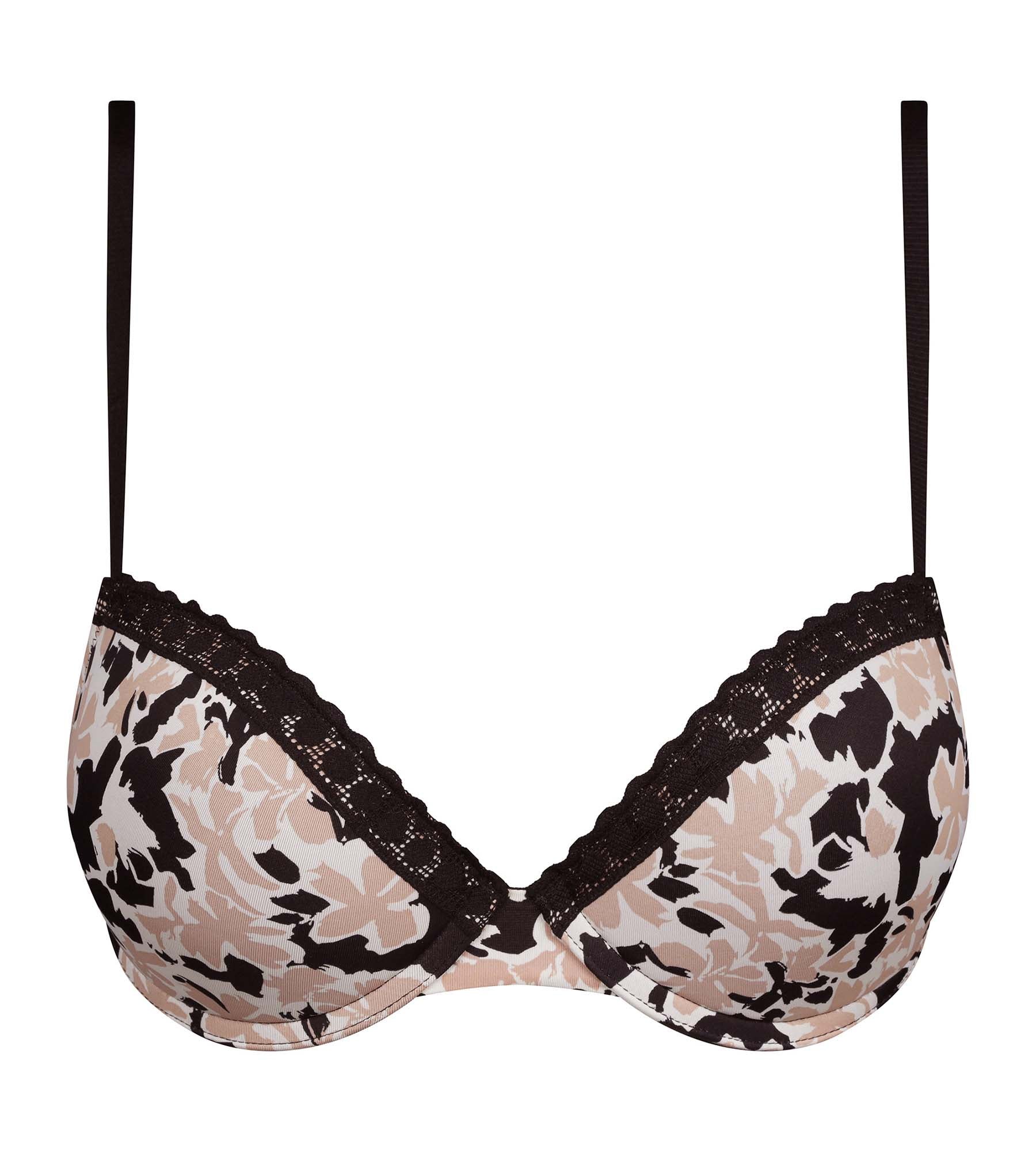 Lace Underwire Bra Nude Floral Pattern Daily Comfort Microfiber - Perfect for Everyday Wear, Work, and Casual Outfits