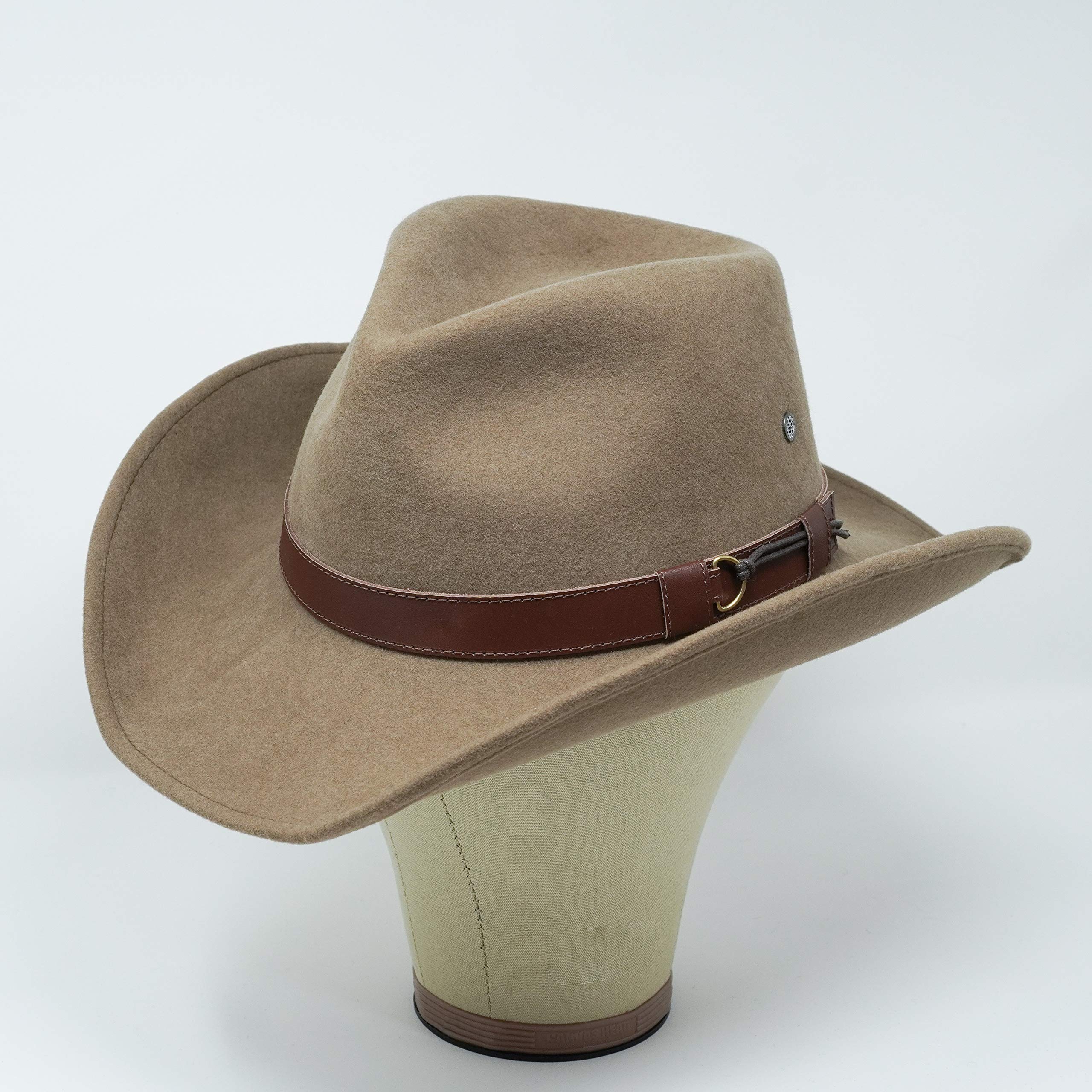 Borges & Scott Forester Western Wool Felt Cowboy Hat - Water Resistant with Moldable Wire Brim - Perfect for Rodeo, Country Music Festivals & Outdoor Adventures