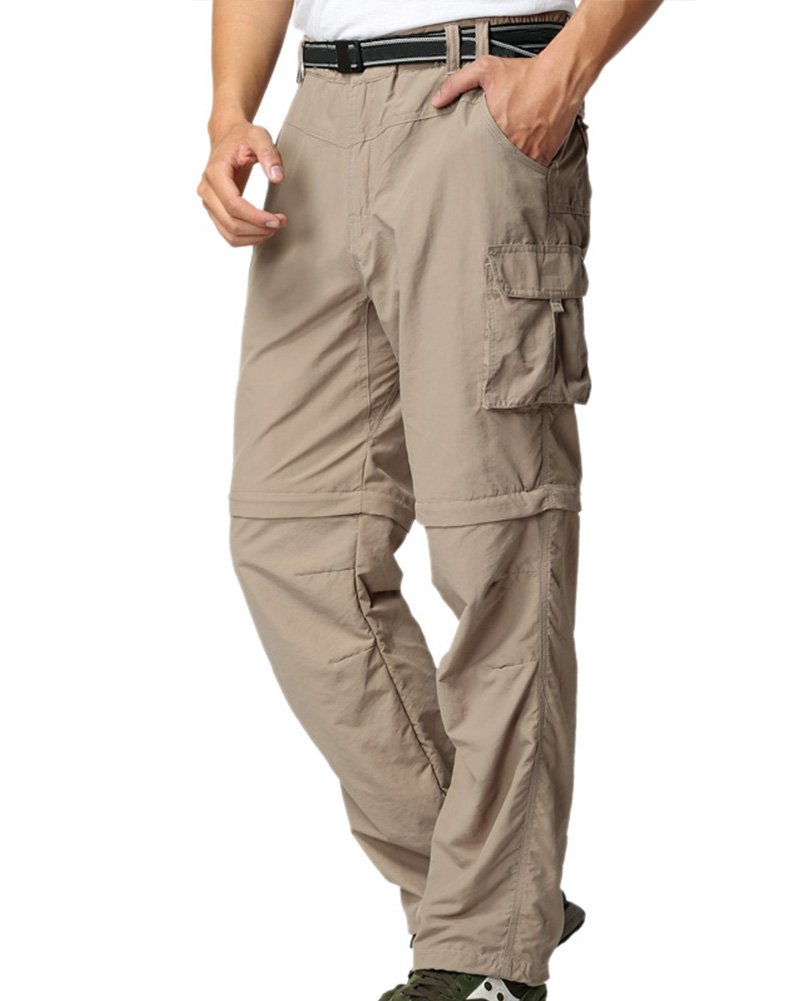 **Men's Convertible Hiking Pants - Quick-Dry, Lightweight Zip-Off Outdoor Pants for Hiking, Fishing & Work - Relaxed Fit Cargo Safari Pants for Adventure & Travel**