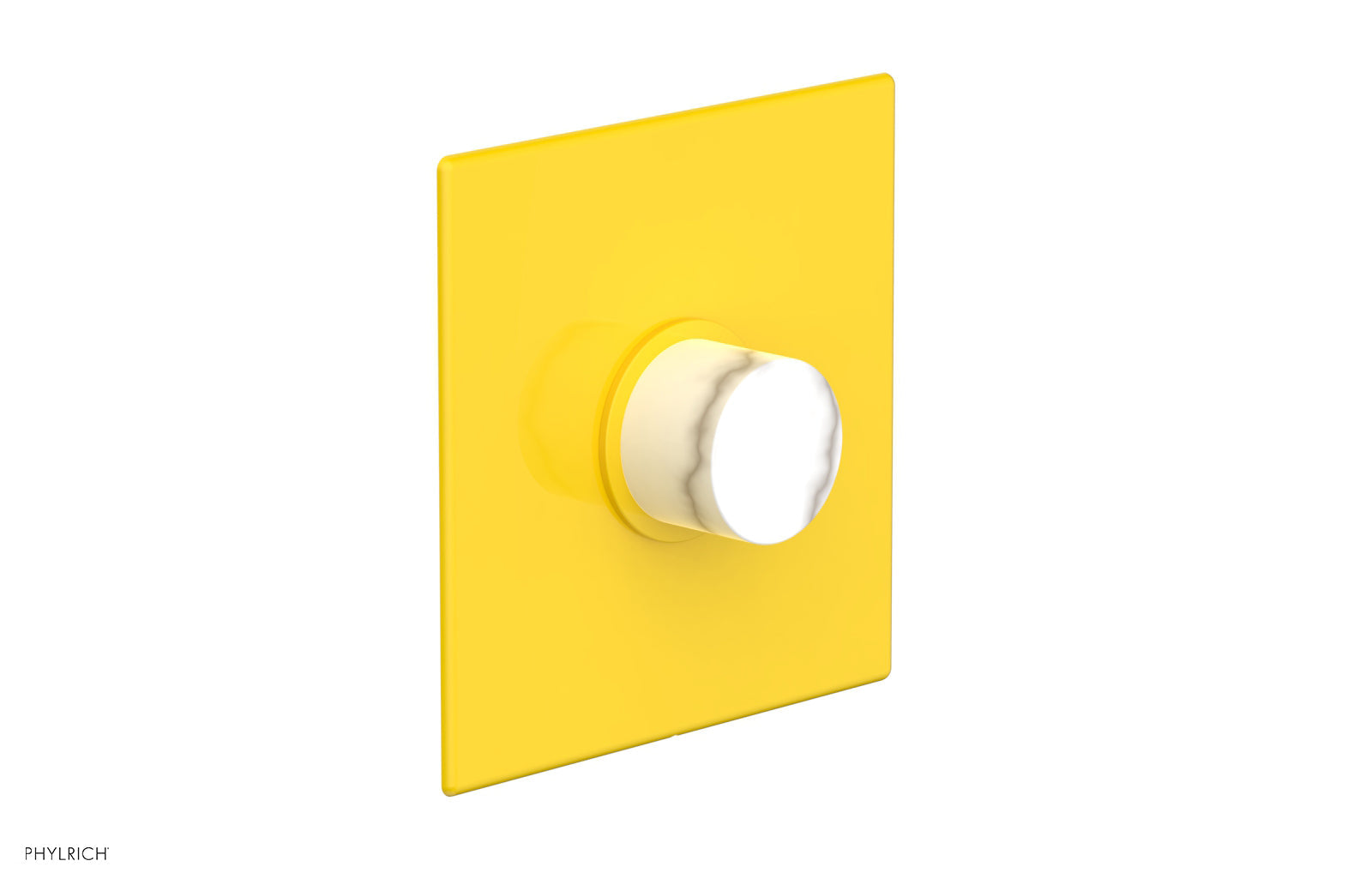 Premium Square Shower Plate with Pressure Balance Valve & White Marble Handle Trim - 4