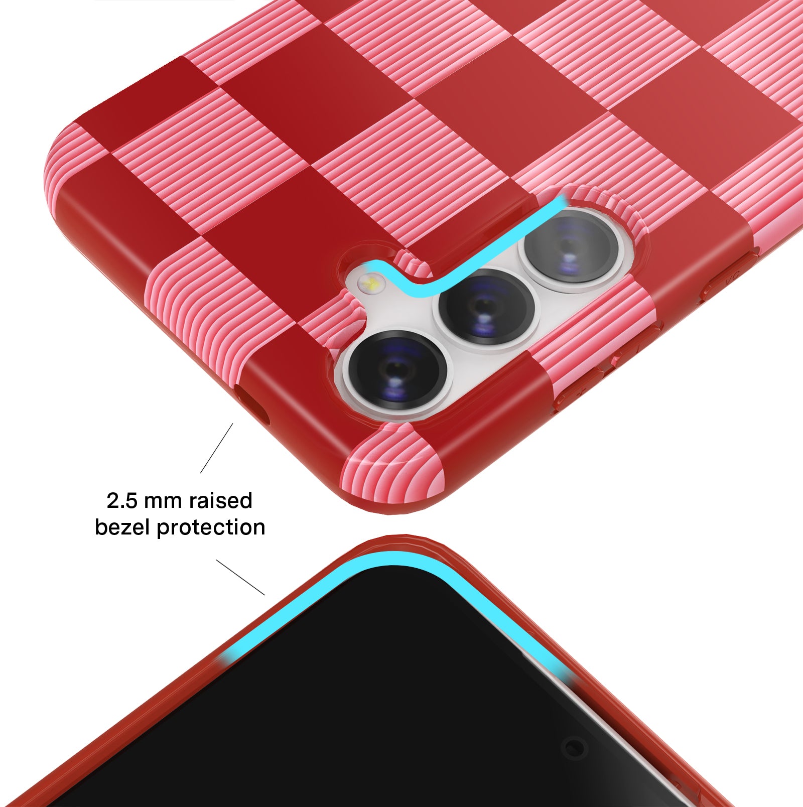 Rose Vibe Checkered Samsung Phone Case - Trendy Protective Cover for Samsung Galaxy [Model] - Perfect for Everyday Use, Travel & Style Protection