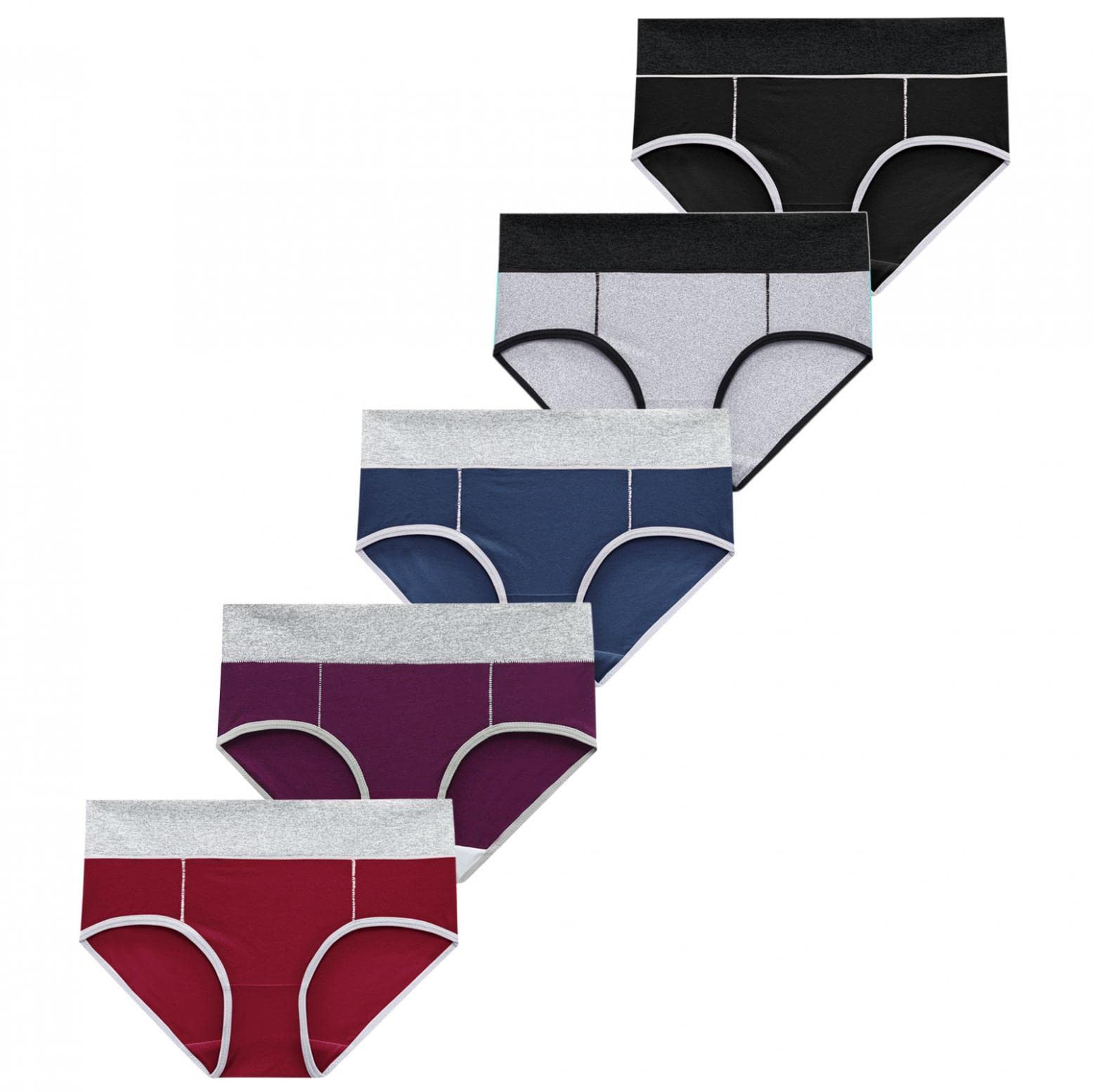 Gufesf Women's Cotton Underwear - Soft, Breathable Stretch Briefs Full Coverage Panties Multipack for Everyday Comfort & Lounge Wear