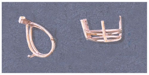 Solid Sterling Silver or 14kt Gold 3-Prong Wire Basket Setting - 5x3mm & 15x10mm Pear Cut Gemstone Mounting for DIY Rings, Earrings & Pendants | Custom Jewelry Making Supplies for Handcrafted Engagement & Fashion Jewelry