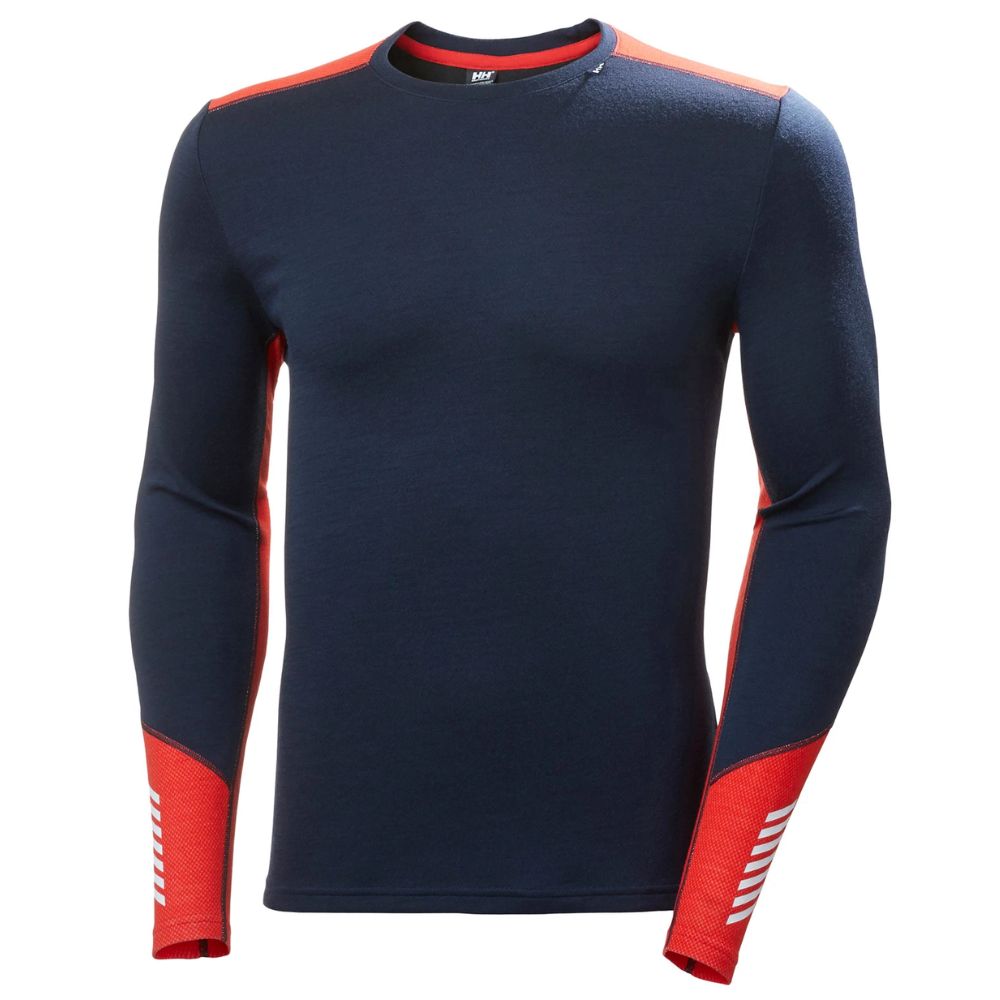 Helly Hansen Lifa Merino Midweight Ski Base Layer Top & Bottom Set - Thermal Underwear for Men & Women - Moisture Wicking Cold Weather Gear for Skiing, Snowboarding & Winter Sports (Navy Blue)