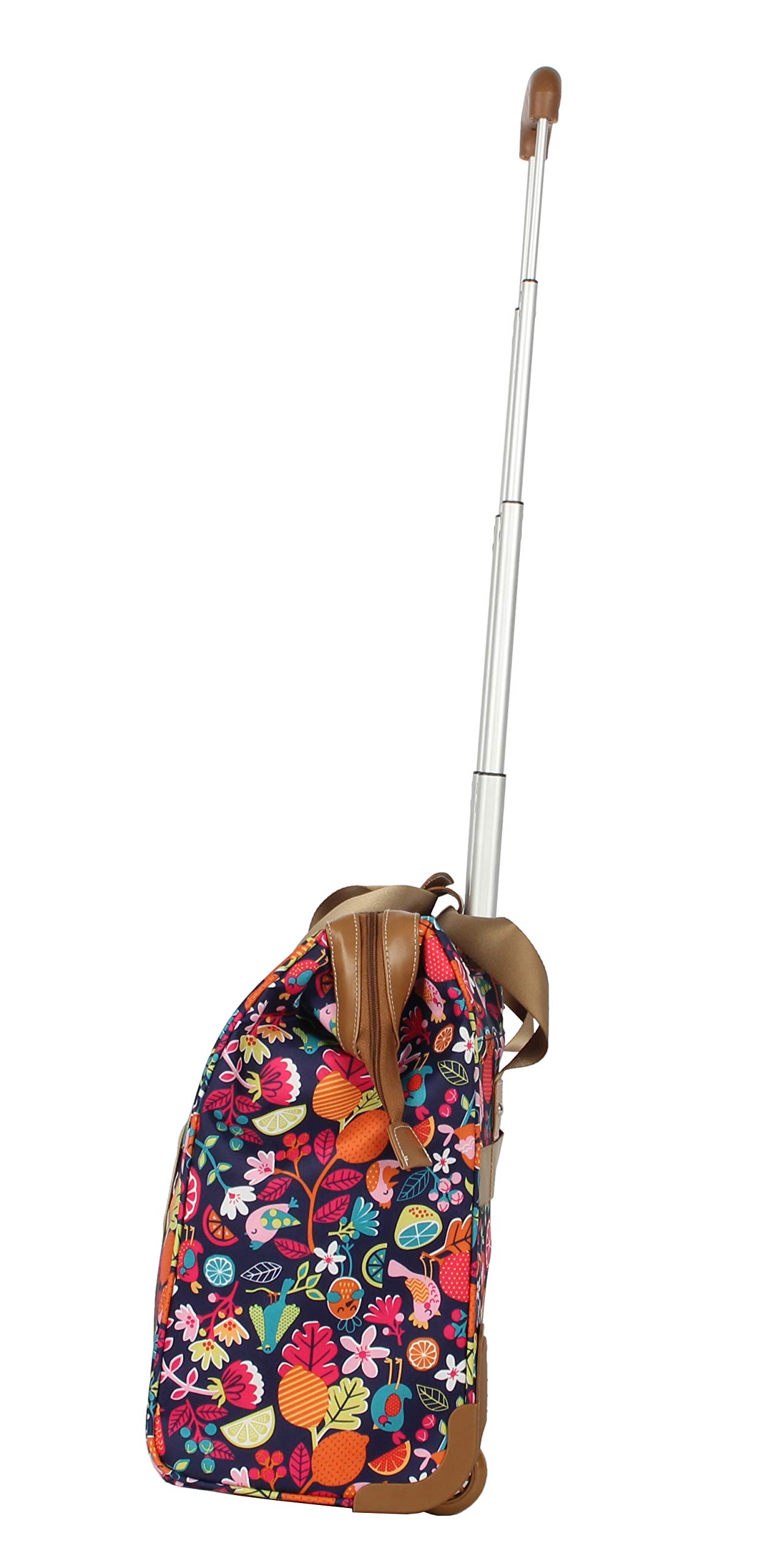 Lily Bloom 15-Inch Designer Under Seat Tote Carry-On Bag for Women - Lightweight Spinner Wheel Cabin Luggage with Stylish Pattern (Fruit Loops) - Perfect for Air Travel, Business Trips & Weekend Getaways