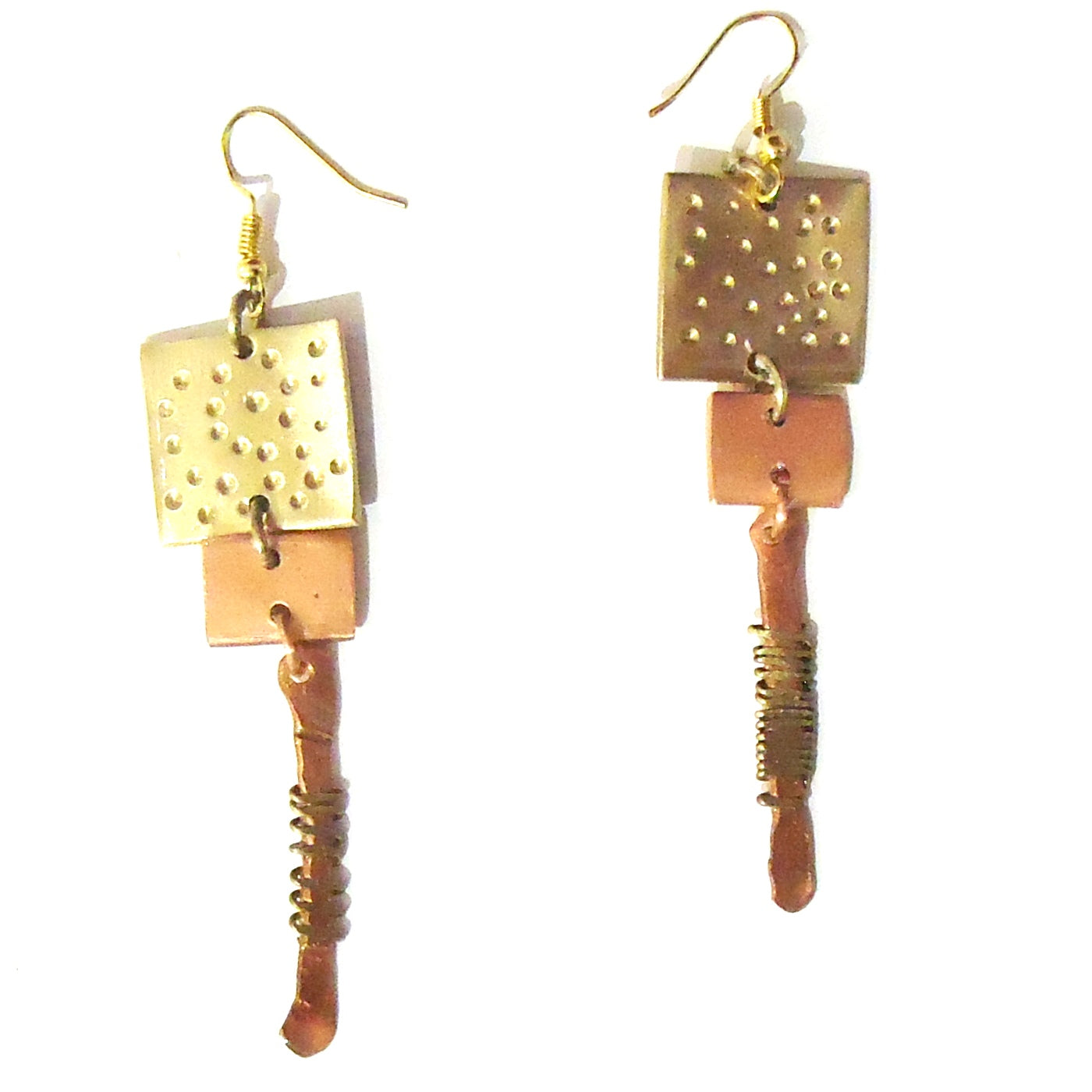 Handmade Copper and Brass Earrings for Women - Boho Chic Jewelry for Everyday Wear & Special Occasions