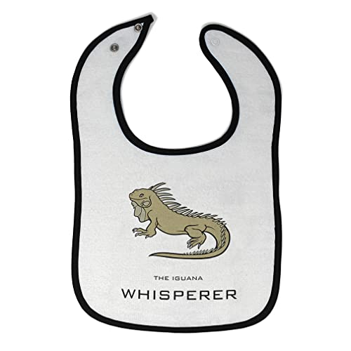 Funny Reptile Baby Bibs & Burp Cloths - The Iguana Whisperer Cotton Feeding Set for Toddlers (White & Black) - Perfect for Mealtime & Photo Shoots