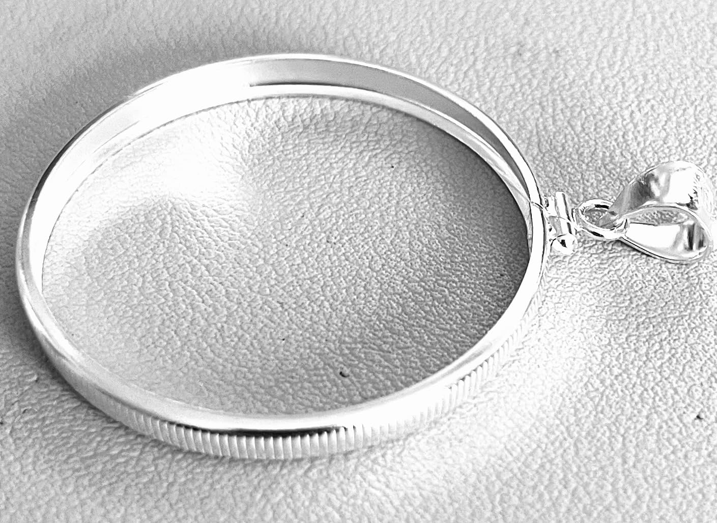 Authentic Sterling Silver Coin Bezel Pendant - Fits $1 Peace, Morgan & Eisenhower Silver Dollars - Perfect for Necklaces, Jewelry Making & Gift Giving