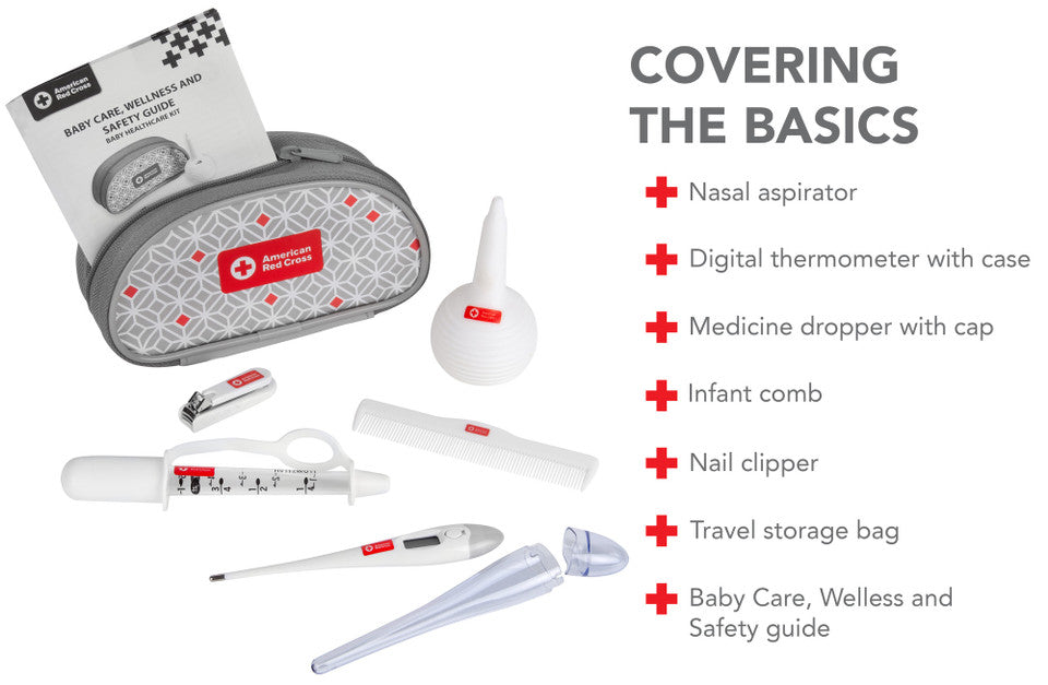 The First Years ARC Baby Healthcare Kit - Essential Newborn Care Set for Home & Travel - Includes Thermometer, Nail Clippers & More