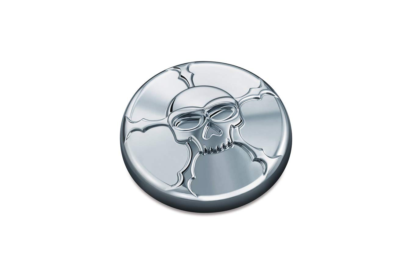 Kuryakyn 7358 Zombie Skull Vented Gas Cap - Right-Hand Thread Chrome Replacement for 1982-2019 Harley-Davidson Motorcycles | Screw-On Fuel Tank Accessory for Custom Bike Builds & Halloween-Themed Rides