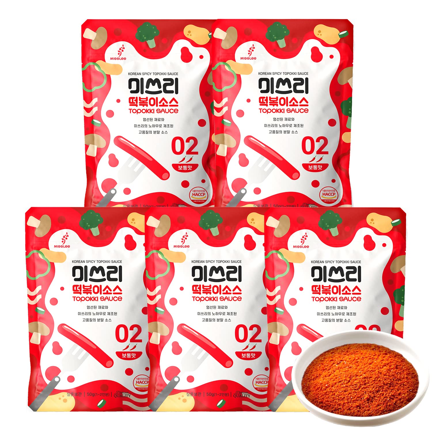 Authentic Korean Tteokbokki Sauce Mix (5 Pack) - Spicy & Flavorful for Rice Cakes & Stir-Fries | Perfect for Home Cooking