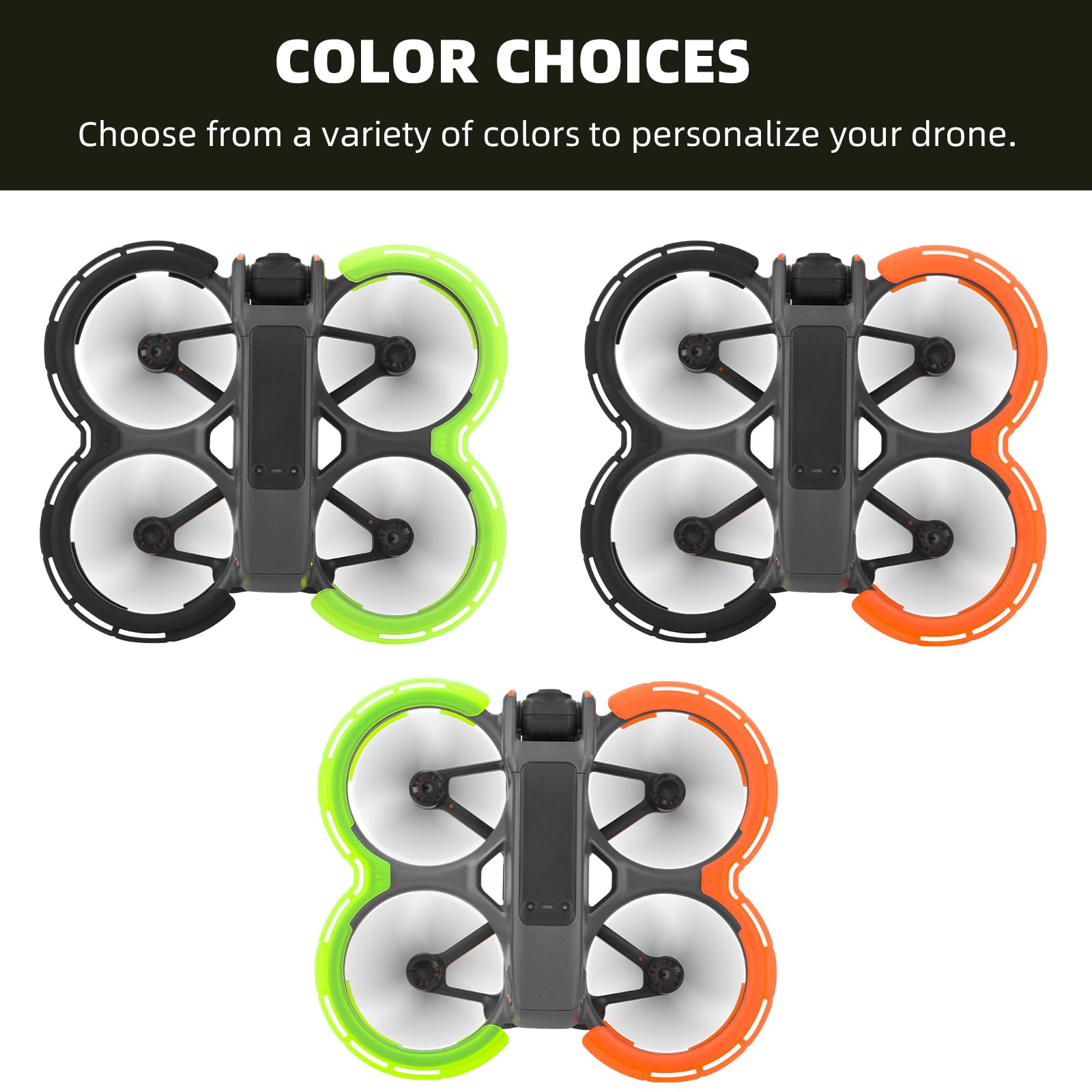 DJI Avata 2 Bumper Guards & Propeller Protector - Anti-Collision Ring Cover for Fly More Combo (Green) - Perfect for Indoor Flying, Drone Racing & Aerial Photography Protection