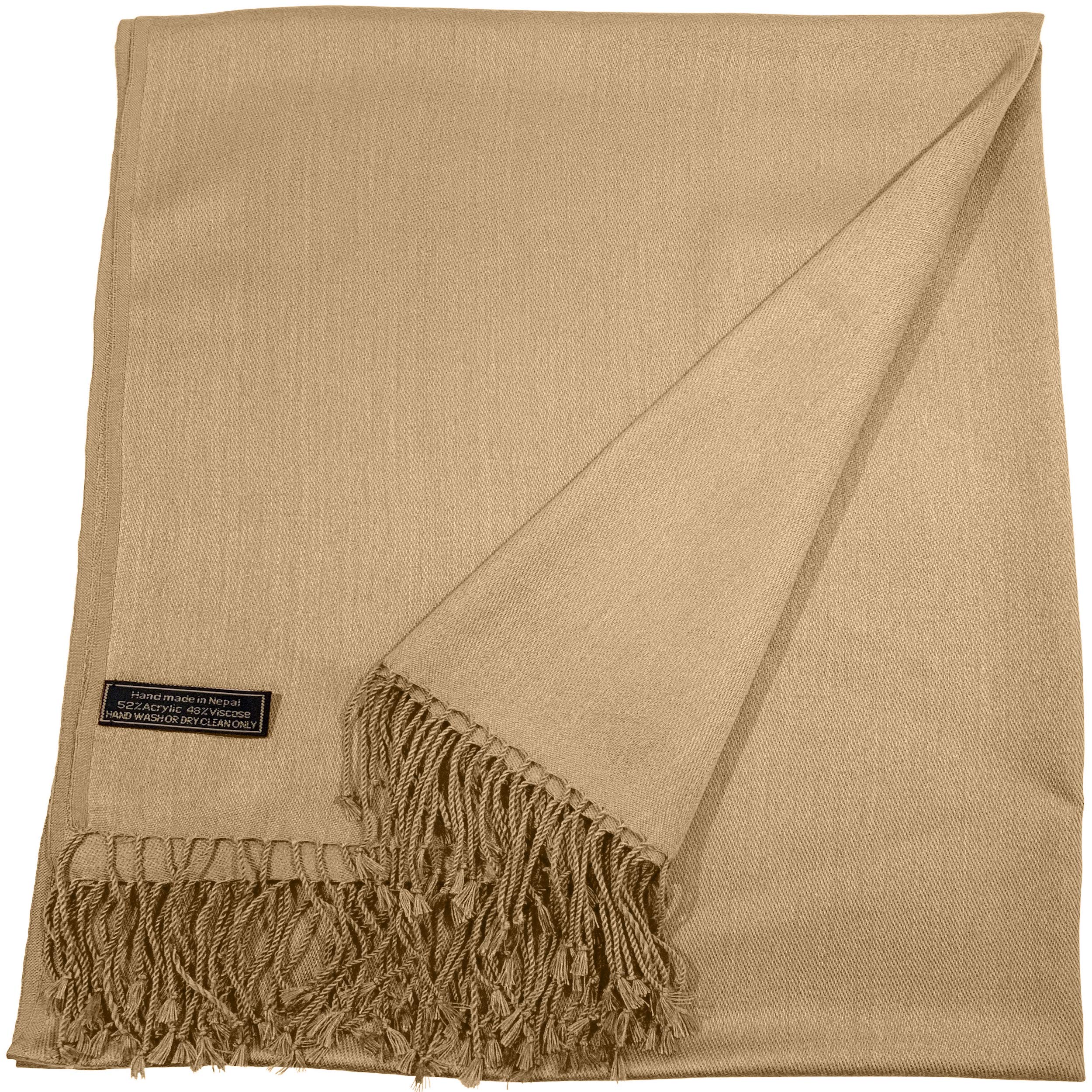 Handmade Nepalese Pashmina Shawl - Solid Color Scarf Wrap & Stole - Soft & Warm Cashmere Blend - Perfect for Winter, Gifts & Boho Fashion - Made in Nepal