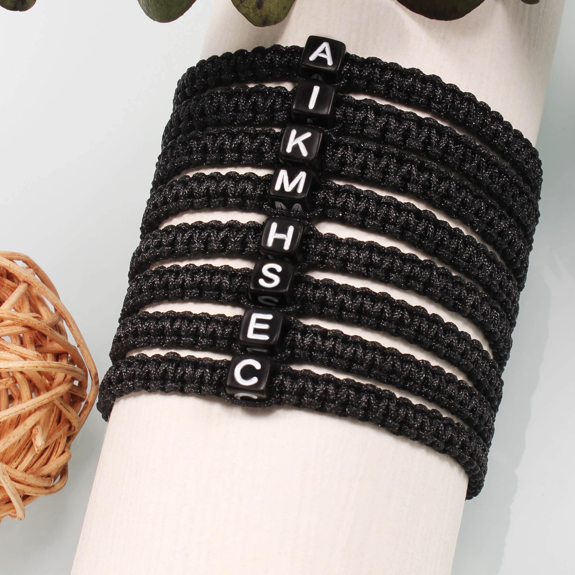 Btysun Personalized Initial Bracelets for Women & Teen Girls - Adjustable Woven Rope Braided Charm Jewelry with 26 A-Z Letters - Perfect Mother's Day, Birthday, Graduation Gift for Mom, Wife, Girlfriend - Great for Everyday Wear, Special Occasions & Gift Giving