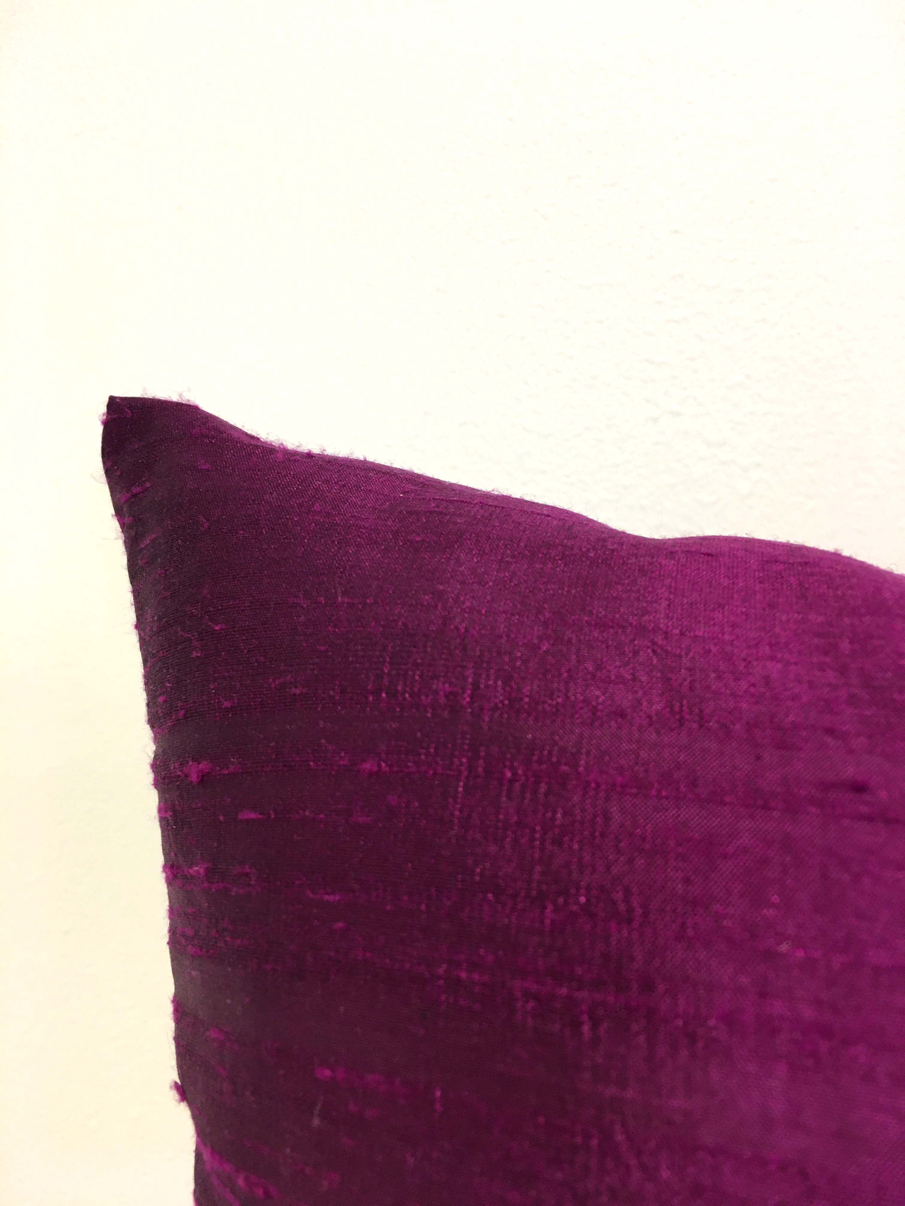 17x17 Dupioni Silk Wallowberry Throw Pillow - Elegant Home Decor for Living Room, Bedroom & Sofa