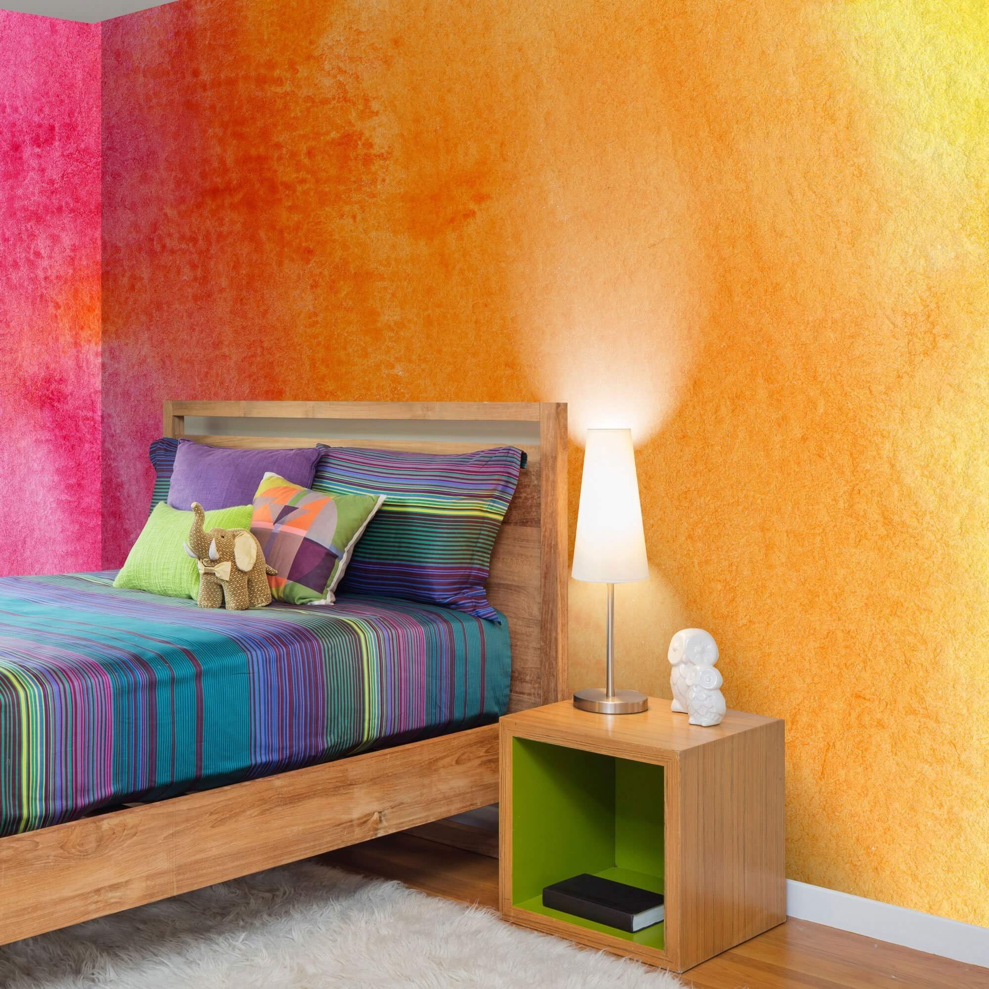 Pink and Orange Watercolor Peel and Stick Removable Wallpaper Mural 5535 - Self-Adhesive Wall Decor for Bedroom, Nursery, or Living Room