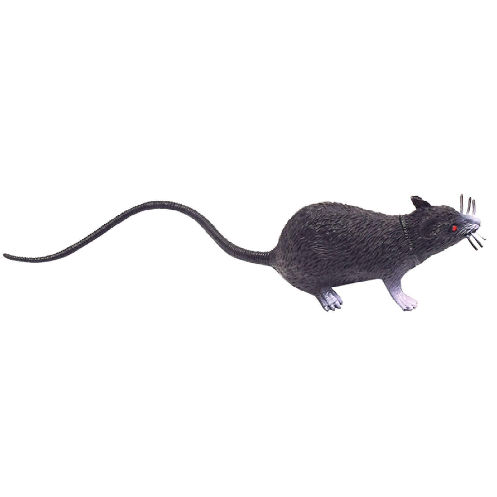 Qiguch66 April Fools' Day Prank Toy - Funny Simulation Long Tail Mouse Rat Trick Joke Toy for Adults & Kids - Perfect for Halloween Party Decor & Photo Props (Black) | Great for Pranks, Gag Gifts & Party Favors