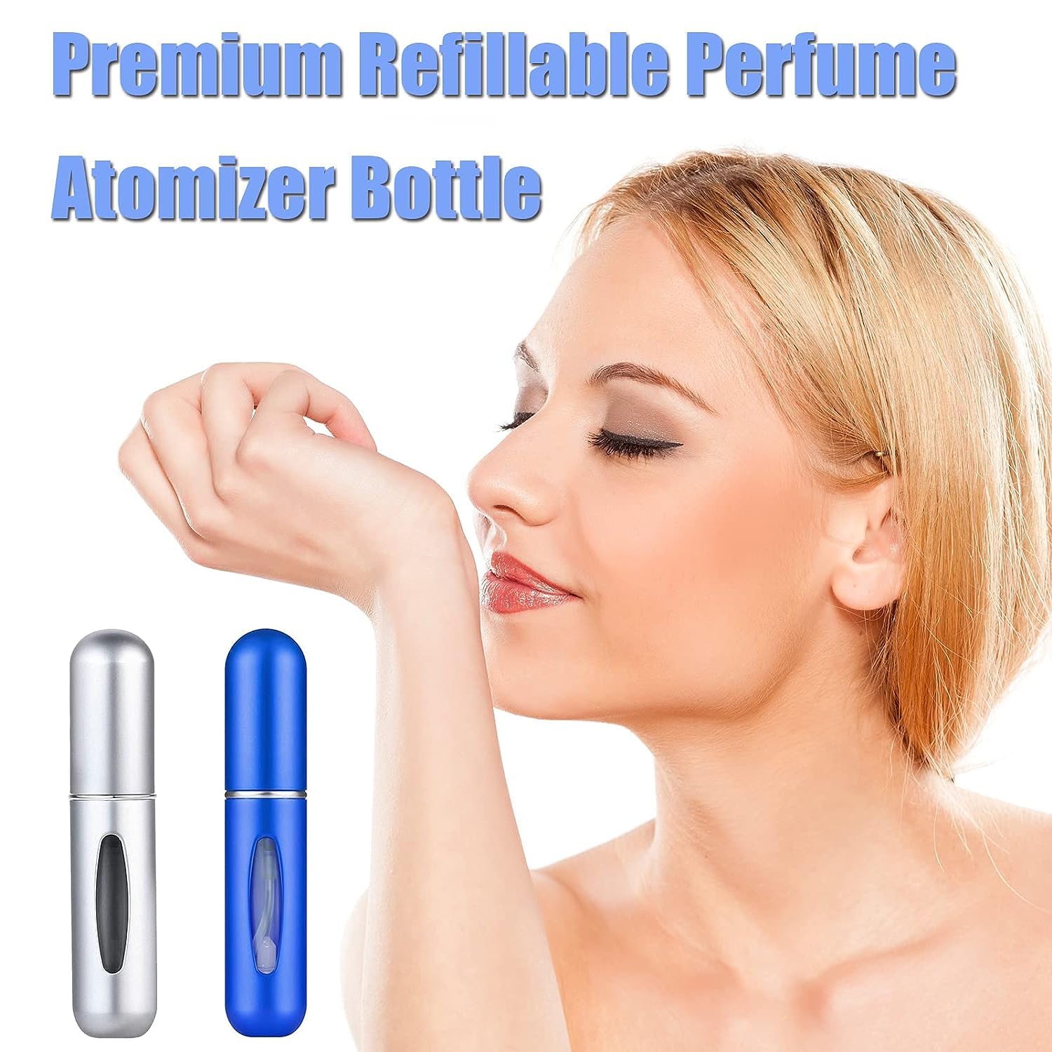 ANOXA 5ml Mini Refillable Perfume Atomizer Bottle - Portable Travel Perfume Sprayer for Women & Men, Leak-Proof Scent Pump Case (2 Pack) - Perfect for Airplane Carry-On, Gym Bag, Purse & Everyday Fragrance Refresh