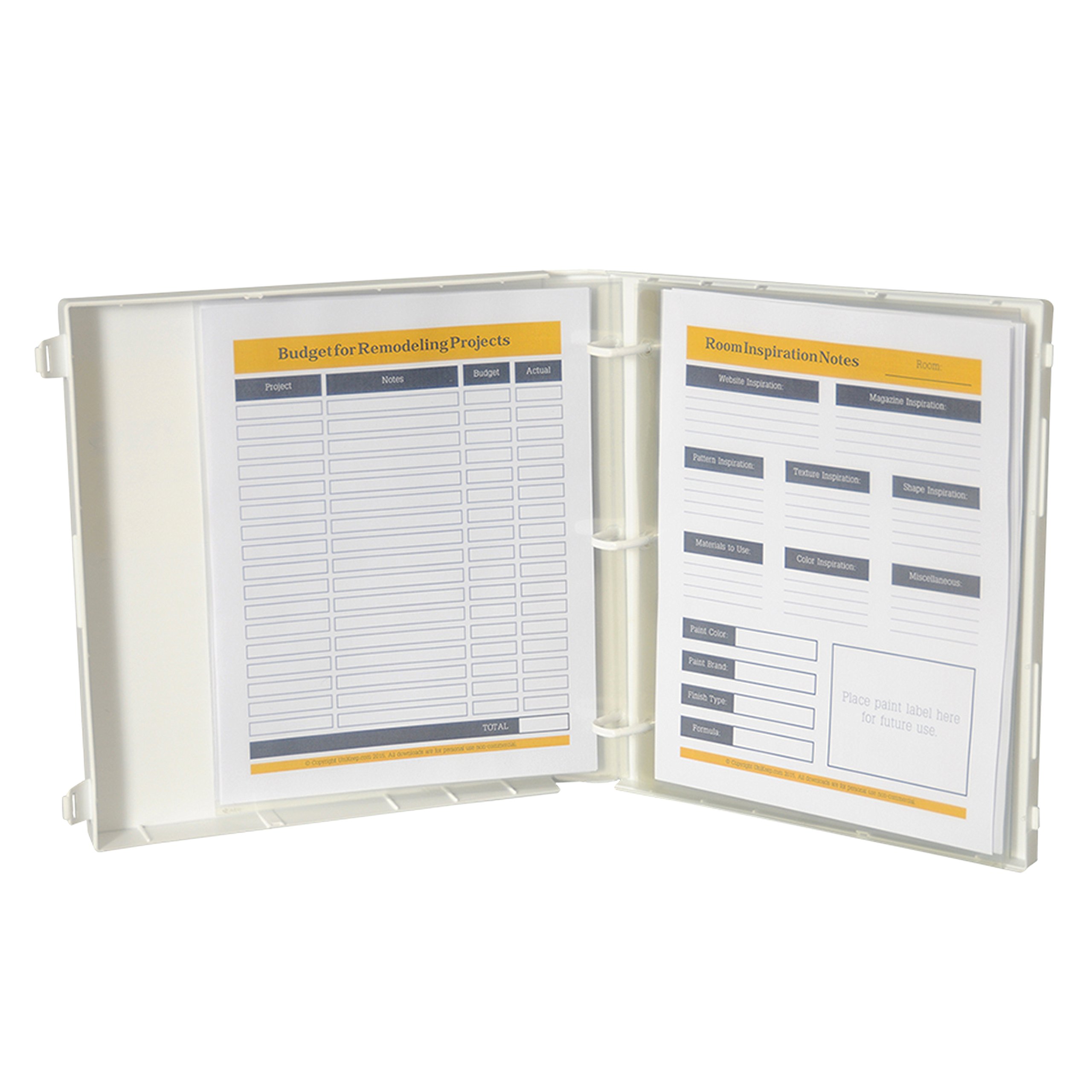 UniKeep Remodeling Records Organizer Binder - Home Improvement Project Planner for Contractors & DIY Renovations | Perfect for Construction Documentation, Permit Tracking & Design Ideas