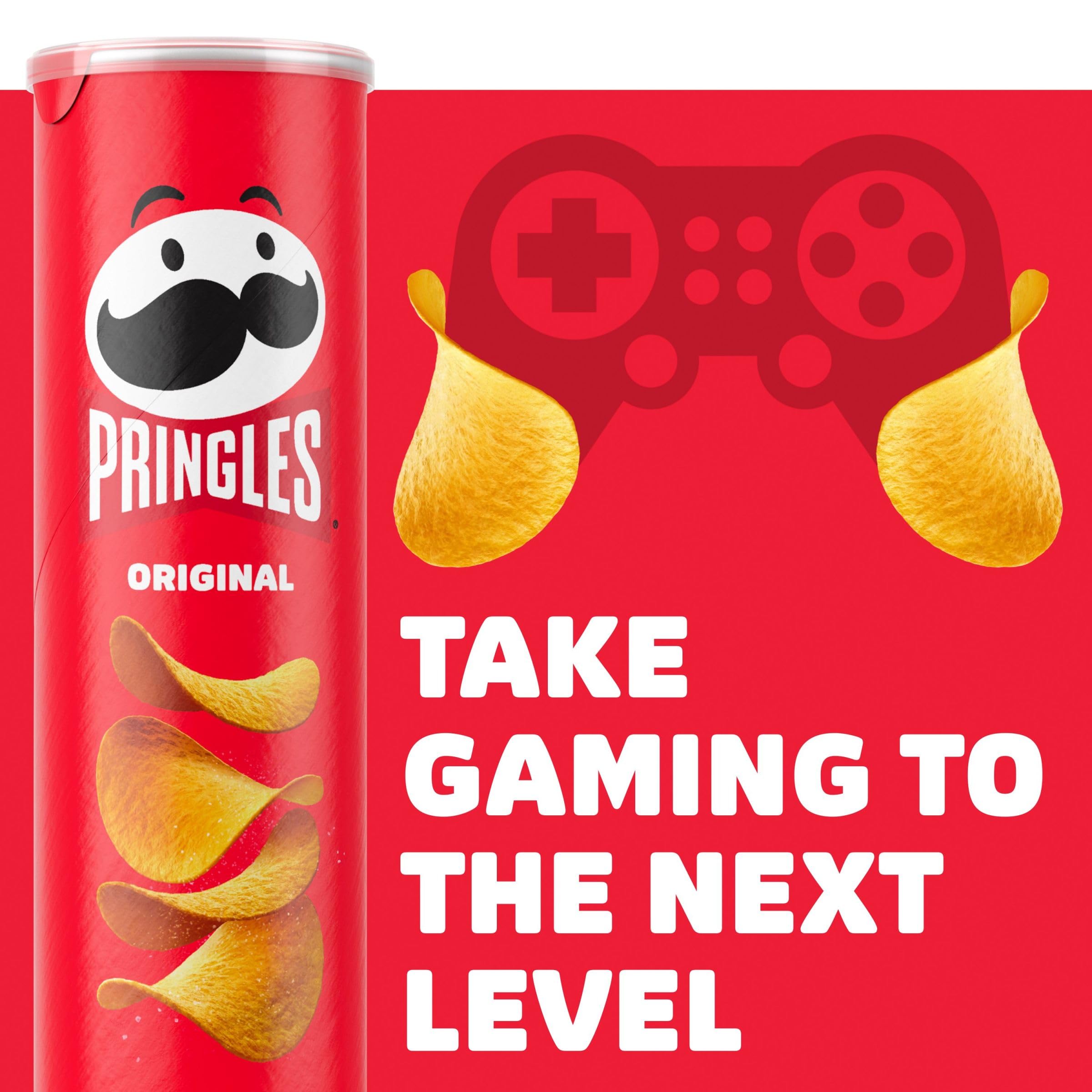 Pringles Original Potato Crisps Chips - 5.2oz Can (Pack of 1) - Crunchy Lunch Snacks & On-The-Go Treats for Office, School, or Road Trips