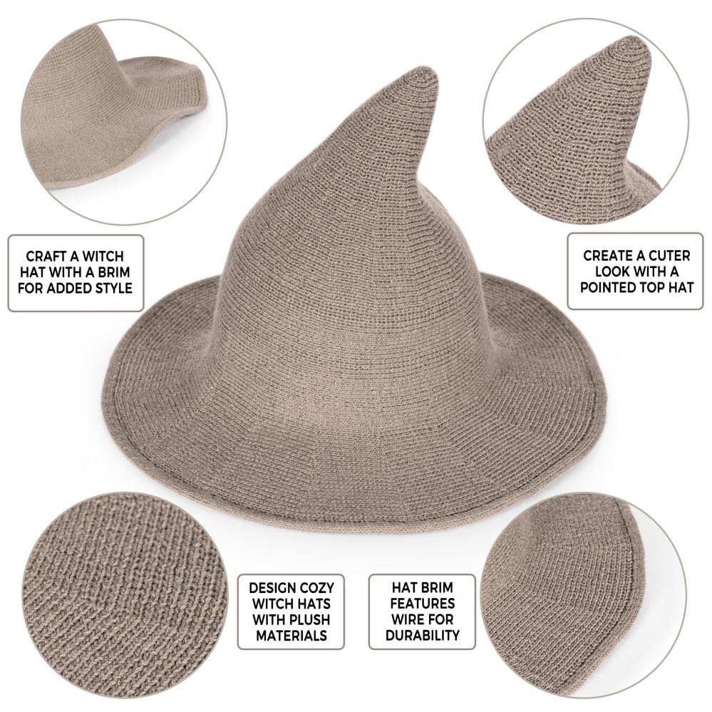 Breezy Valley Witch Hat for Women - Elegant Halloween Costume Accessory for Parties, Cosplay & Witch-Themed Events