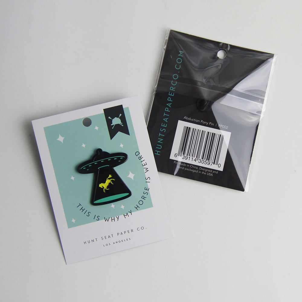 Abduction Pony Pin - Cute UFO Alien Horse Enamel Lapel Pin - Perfect for Backpacks, Jackets & Gifts for Sci-Fi Fans