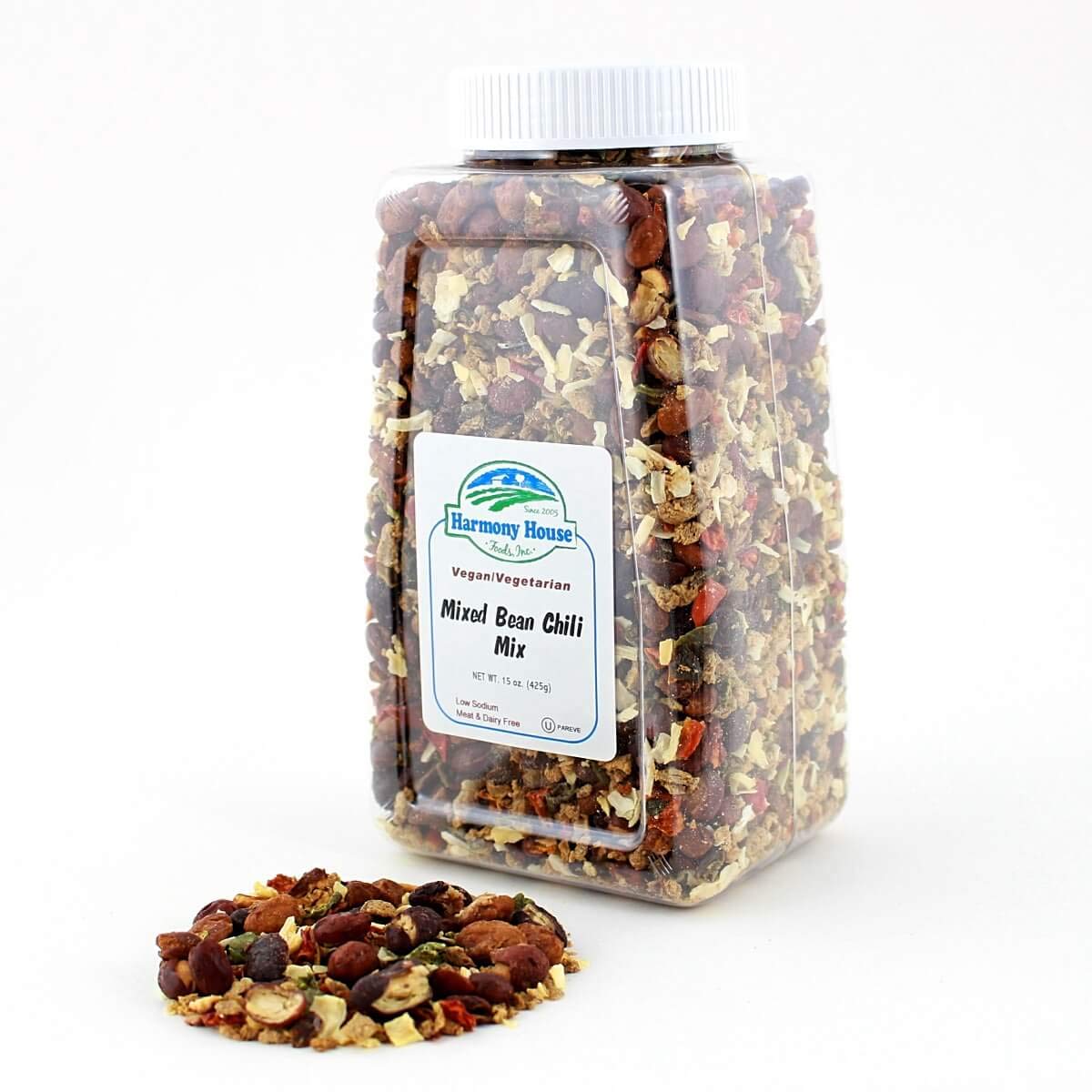 Harmony House Foods Mixed Bean Chili Soup Mix - 15 Ounce Quart Size Jar - Perfect for Hearty Meals, Camping & Quick Dinners