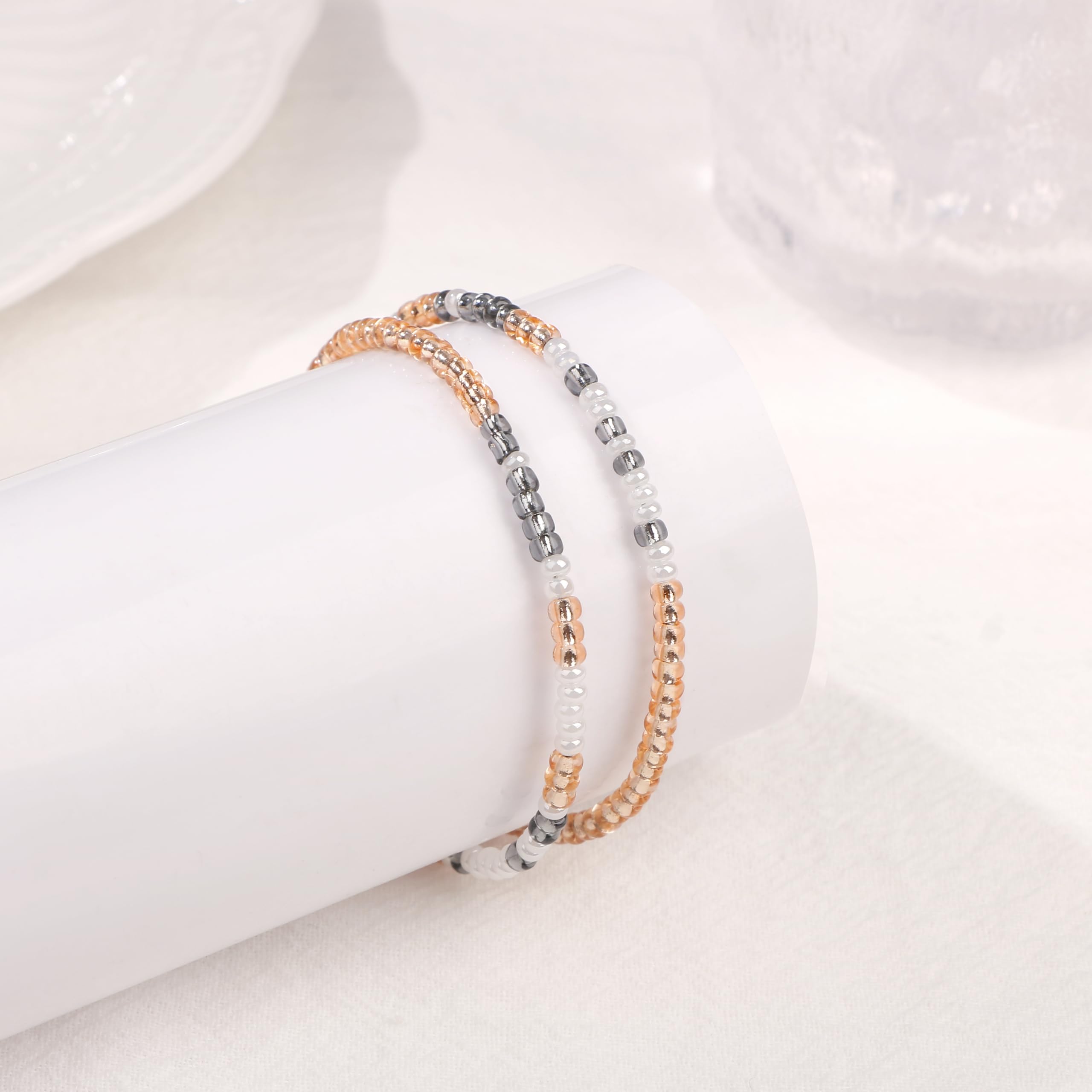 Morse Code Bracelet for Women - Birthday Gift for Mom, Wife, Friend - Beaded Layered Design for Everyday Wear