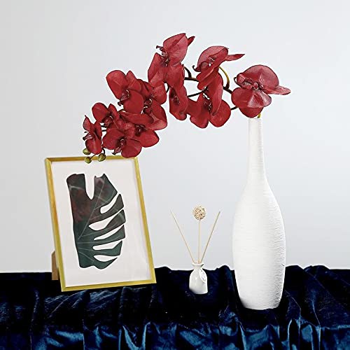 40 Inch Artificial Phalaenopsis Silk Orchid Flowers - Real Touch Lifelike Branches, Pack of 2 (Red) - Perfect for Home, Office, Wedding, Party & Event Decorations