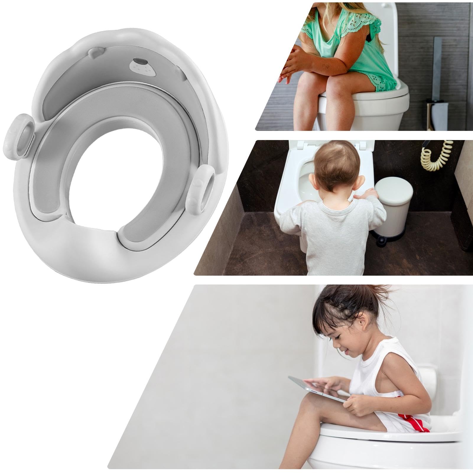 Kids Potty Training Seat with Handles & Non-Slip Base | Adjustable Toilet Seat Attachment with Urine Guard for Toddlers - Perfect for Boys & Girls Learning to Use the Toilet | Ideal for Home, Daycare & Travel Use