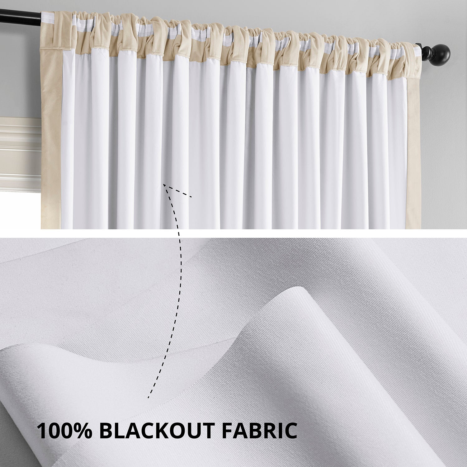 Luxury Ivory Signature Extra Wide Blackout Curtains - Thermal Insulated Velvet Drapes for Bedroom & Living Room | Noise Reducing Window Treatments for Better Sleep & Privacy