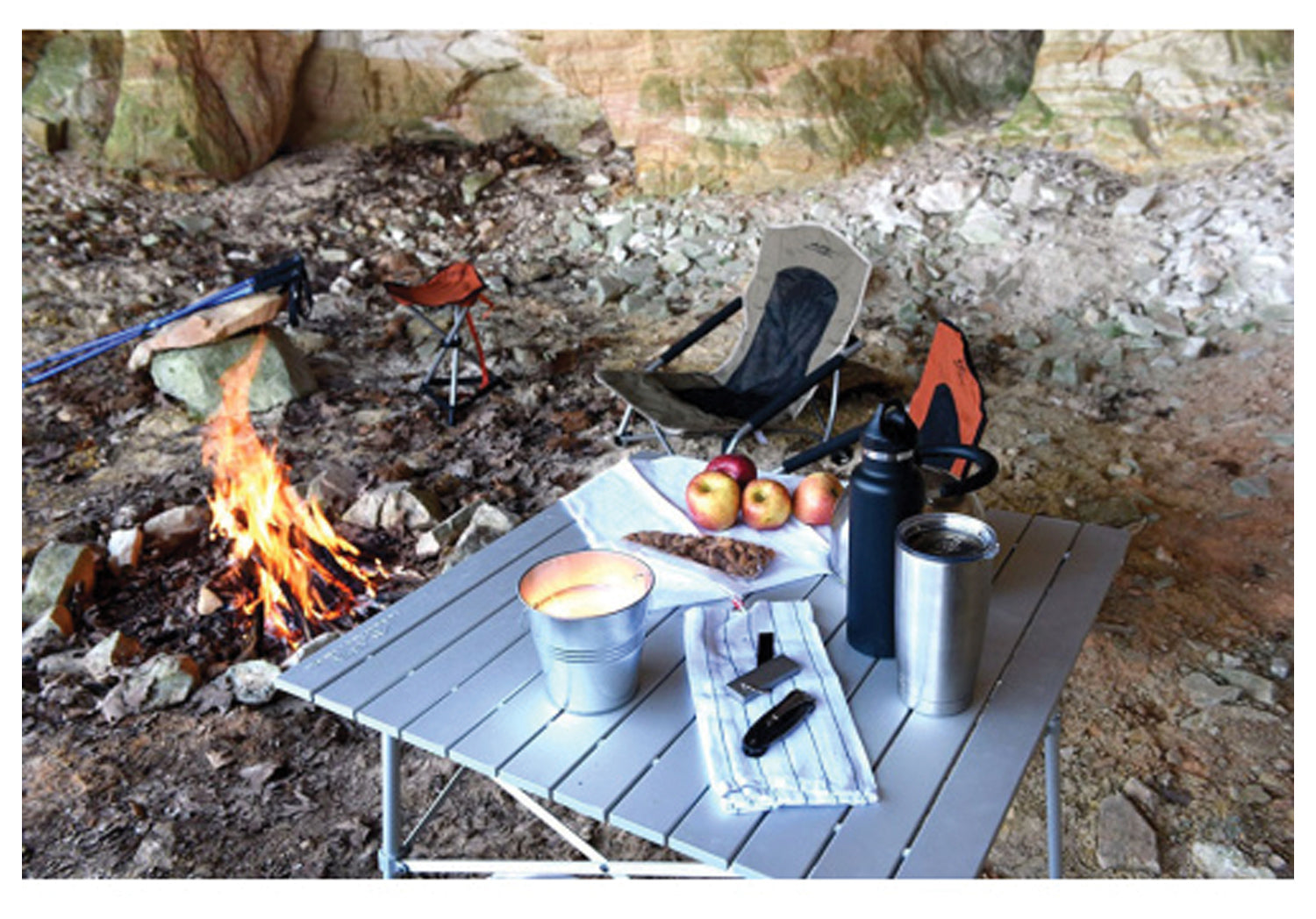 Alps Mountaineering Lightweight Camping Table - Portable & Durable Folding Table for Outdoor Dining, Picnics, Hiking & Backpacking | Silver Aluminum Alloy Frame