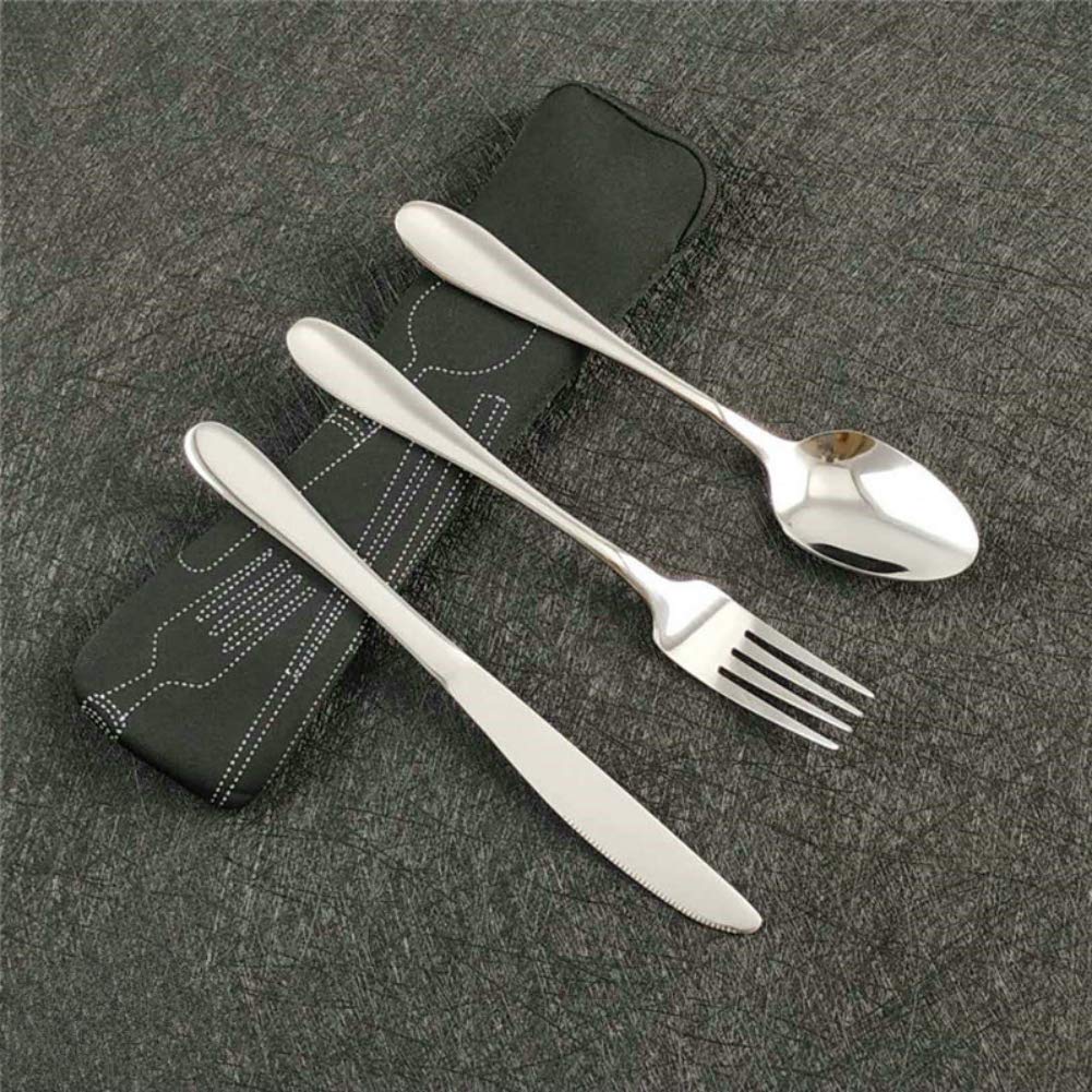 Ochine Portable Travel Utensils Set - Stainless Steel Camping Cutlery with Waterproof Case | Compact Flatware for Travel, Camping, Picnics, Office & School Lunch | Durable & Eco-Friendly Dining Utensils