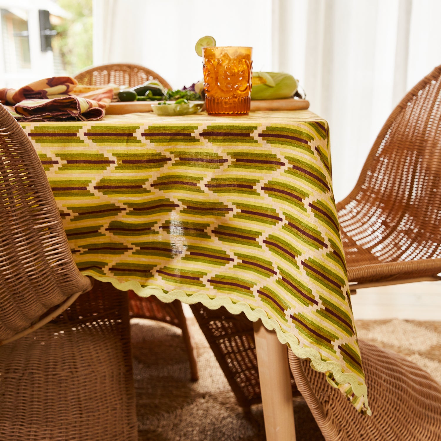 Premium Nisha Tablecloth with Elegant Palm Design - Perfect for Dining, Parties, and Home Decor