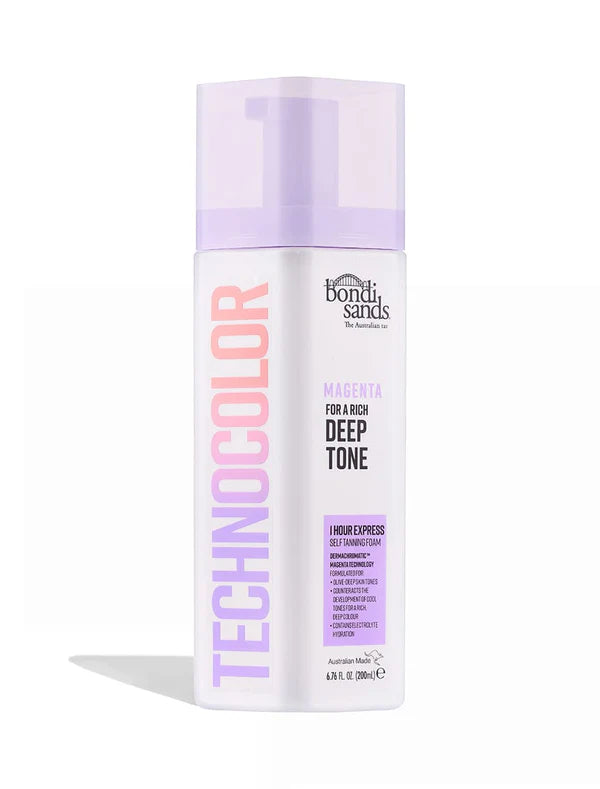 Bondi Sands Technocolor Emerald 1 Hour Express Self Tanning Foam - 200ml | Fast-Acting Tan for Fair to Medium Skin Tones | Perfect for Parties, Vacations & Special Occasions
