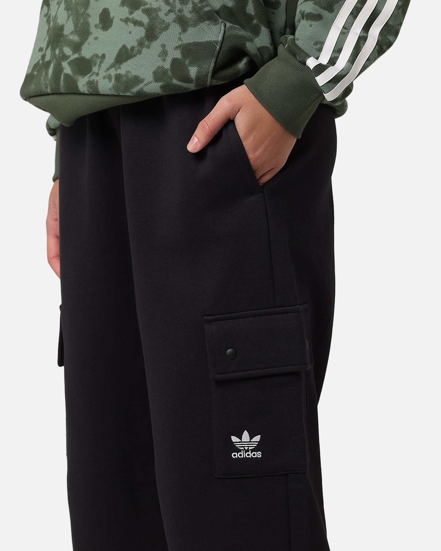 Adidas Women's Fleece Cargo Jogger Pants - Black | Comfortable Athletic Lounge Pants for Running, Yoga & Casual Wear