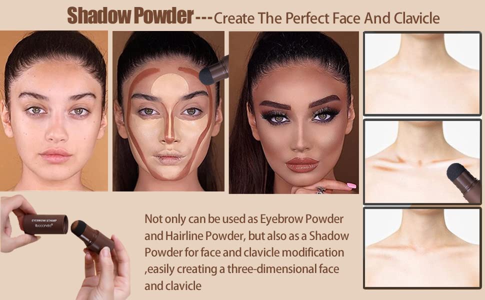 BEGGIE Eyebrow Stamp Kit - Waterproof Eyebrow Powder Stamp with 10 Reusable Stencils & Brushes for Thicker Fuller Brows | Long-Lasting Buildable Makeup | Perfect for Daily Use, Parties & Special Events