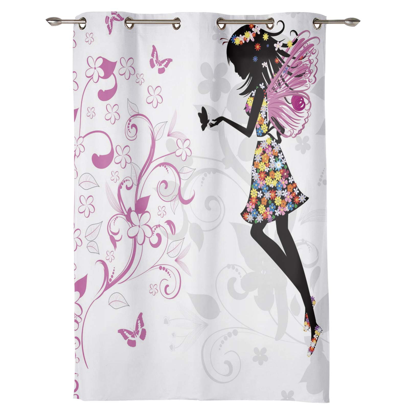 AM5CITY 63-Inch Long Fairy Tale Magic Sheer Curtains with Grommets - Elegant Window Drapes for Kitchen, Bedroom, Living Room, Patio Door, Bathroom & Office Decor | Light Filtering & Privacy for Cozy Home Atmosphere