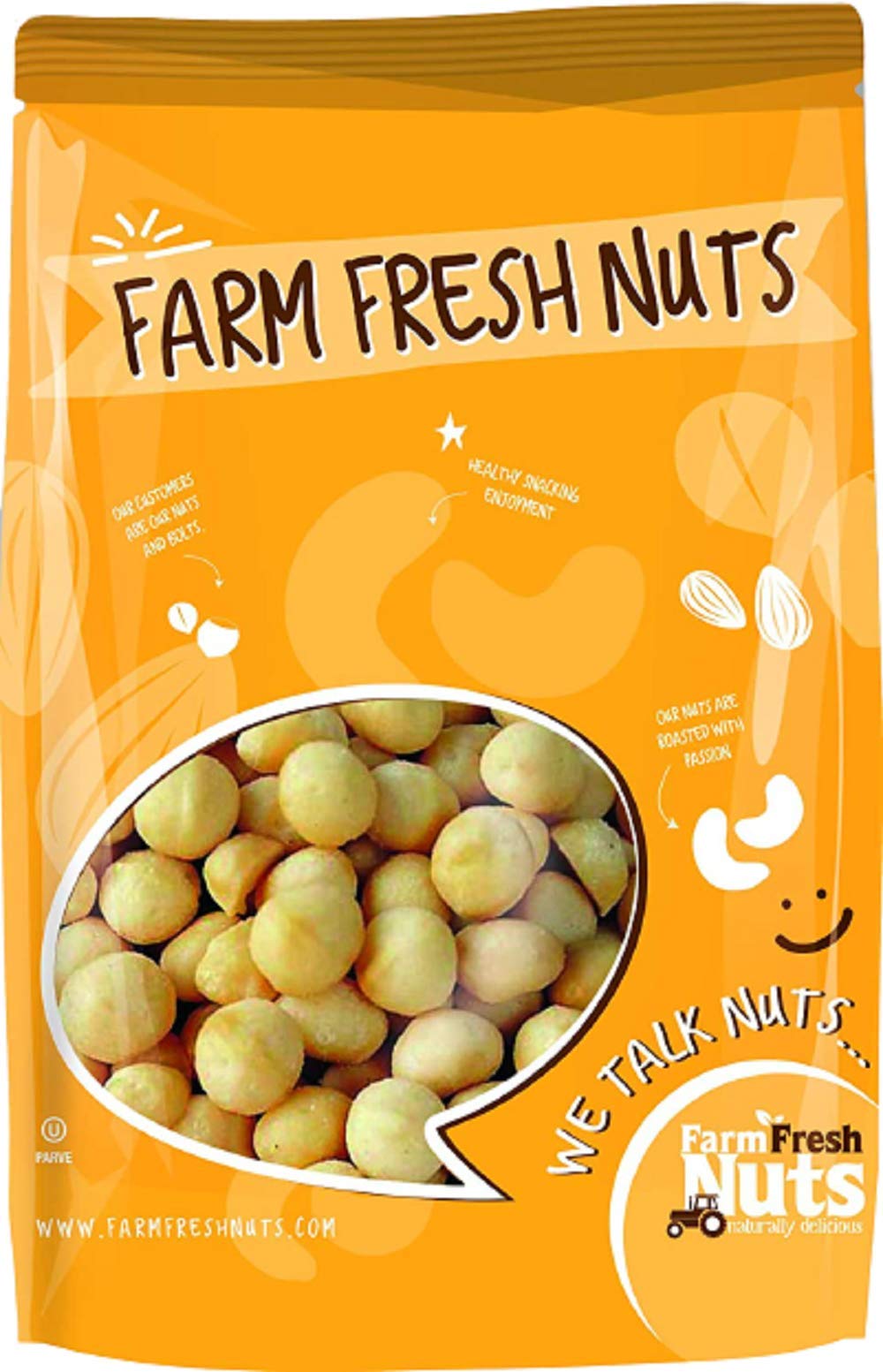 Premium Dry Roasted Macadamia Nuts Unsalted (1 Lb) | Oven Roasted Without Oil | Vegan, Keto & Paleo Friendly | Small Batch Baked for Maximum Freshness | Farm Fresh Nuts Brand | Perfect for Snacking, Baking & Healthy Gift Giving