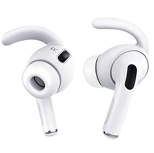 ALXCD AirPods Pro Silicone Ear Tips - 3 Pairs Anti-Slip & Anti-lost Soft Earbud Covers Hook Replacement for Apple AirPods Pro [Sport], White - Perfect for Running, Workouts & Active Lifestyles